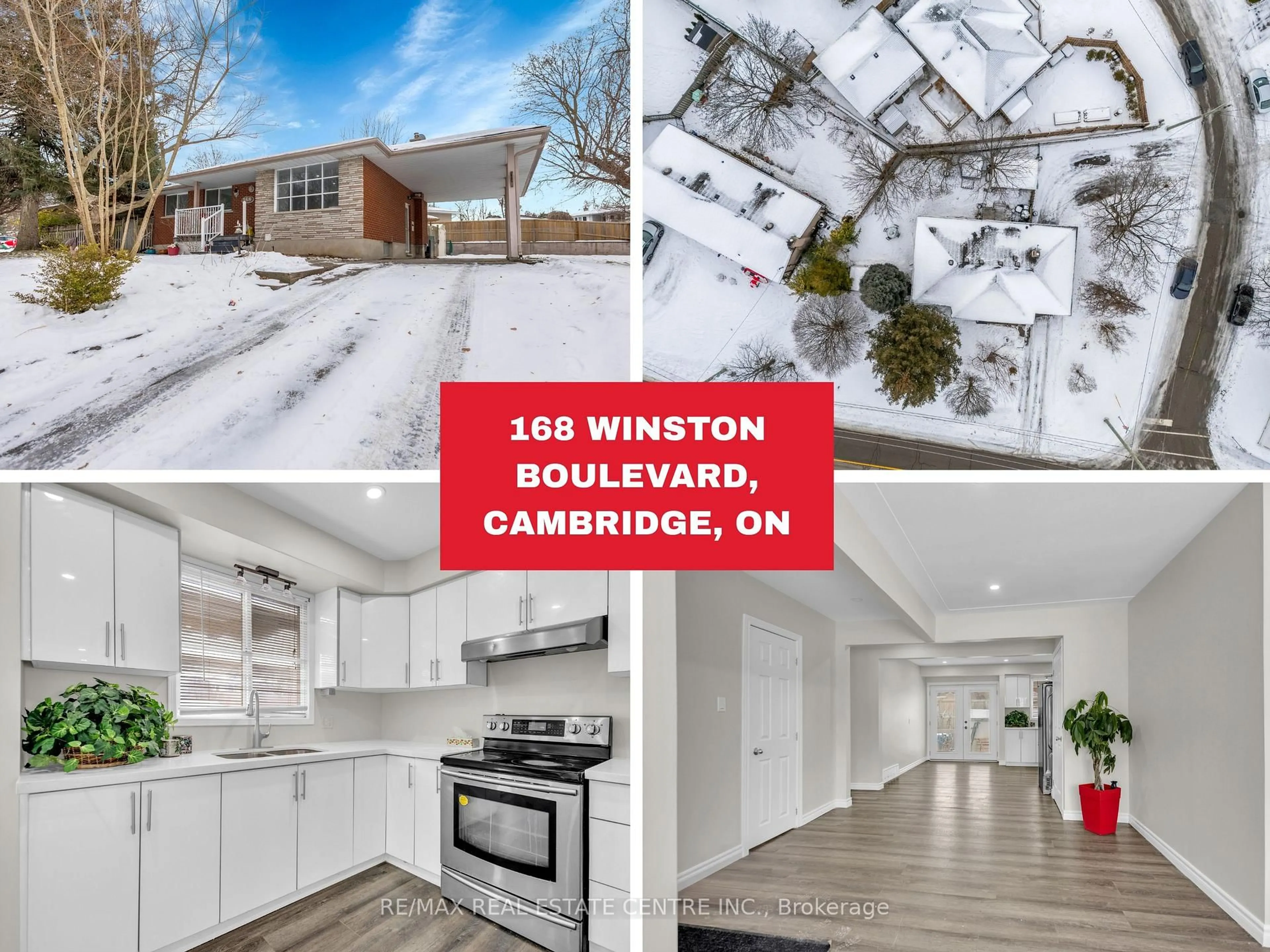 Open concept kitchen, wood/laminate floor for 168 Winston Blvd, Cambridge Ontario N3C 1M2