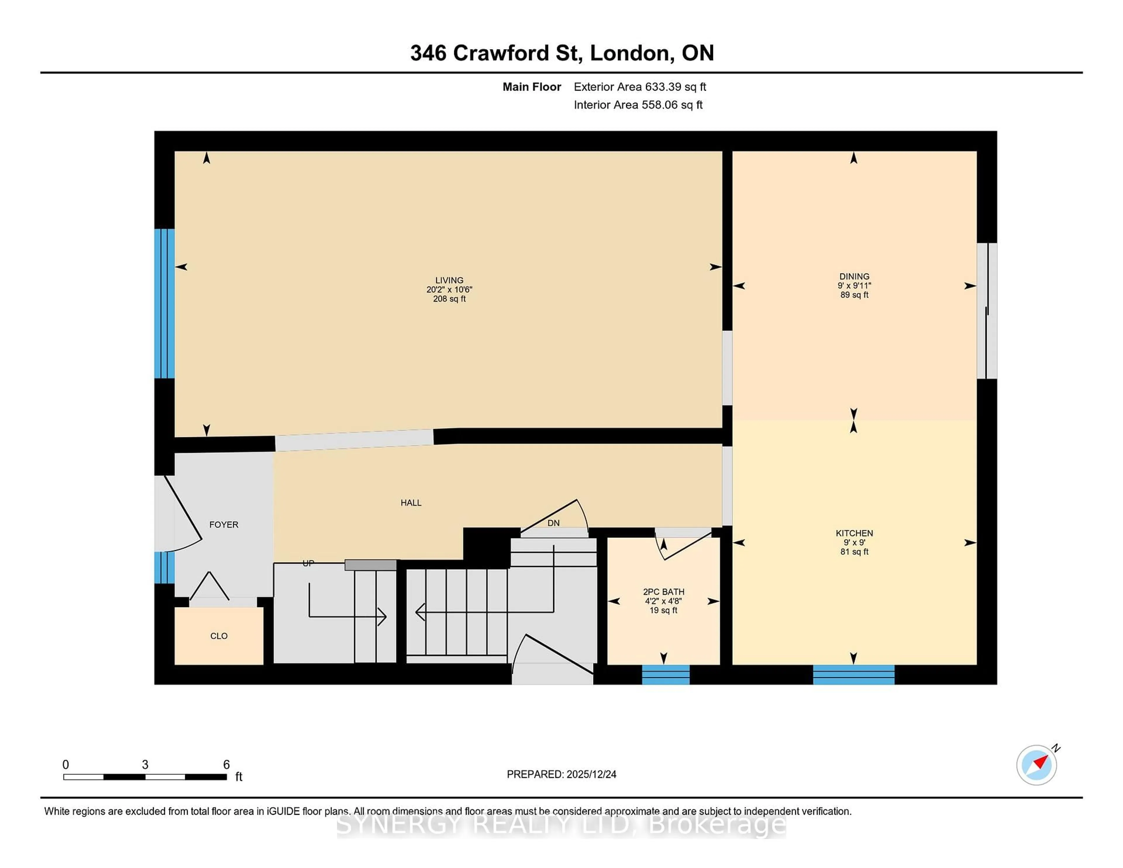 Floor plan for 346 Crawford St, London South Ontario N6C 5P1