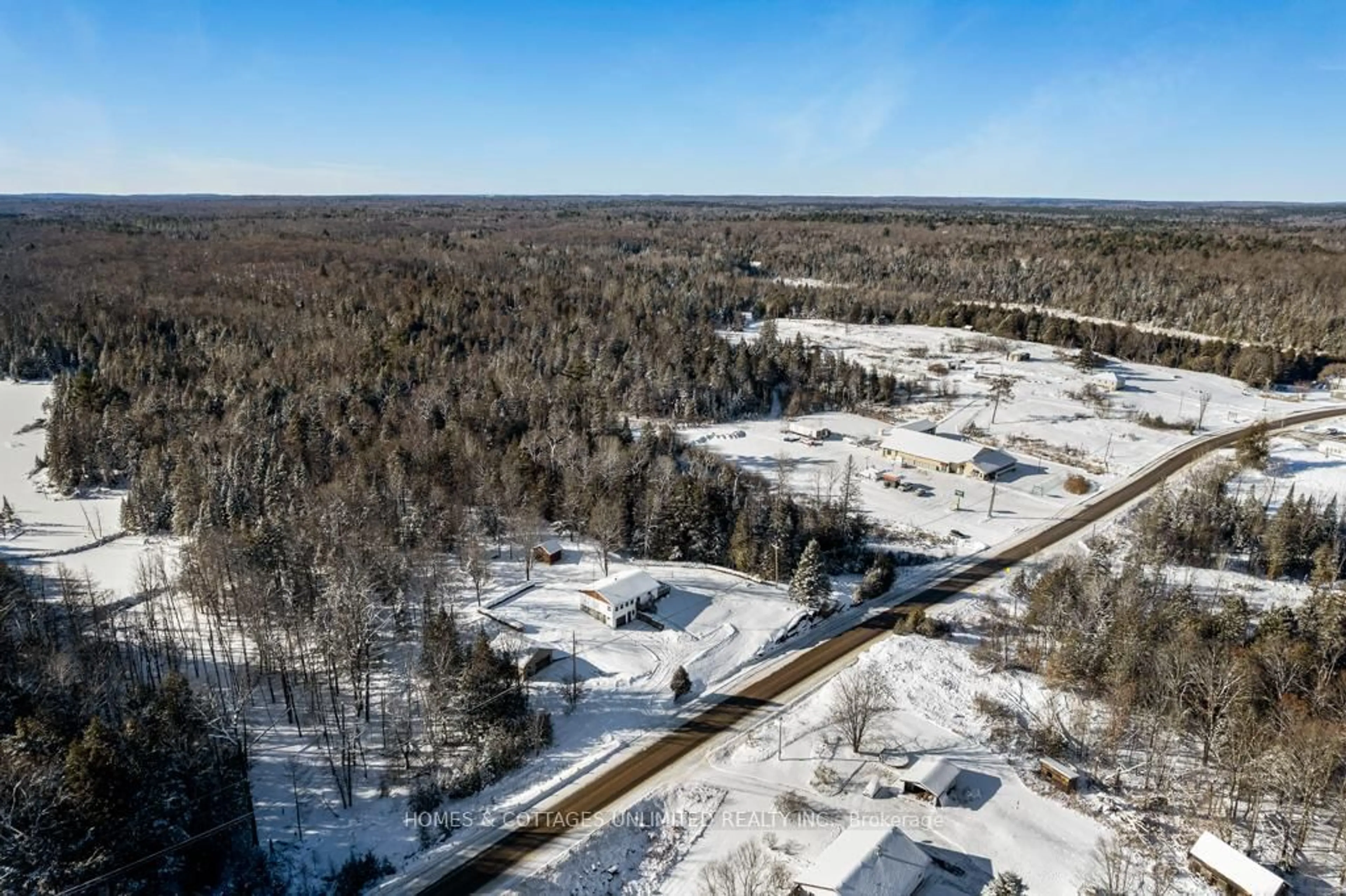A pic from outside/outdoor area/front of a property/back of a property/a pic from drone, forest/trees view for 7295 Road 506 Rd, Plevna Ontario K0H 2M0