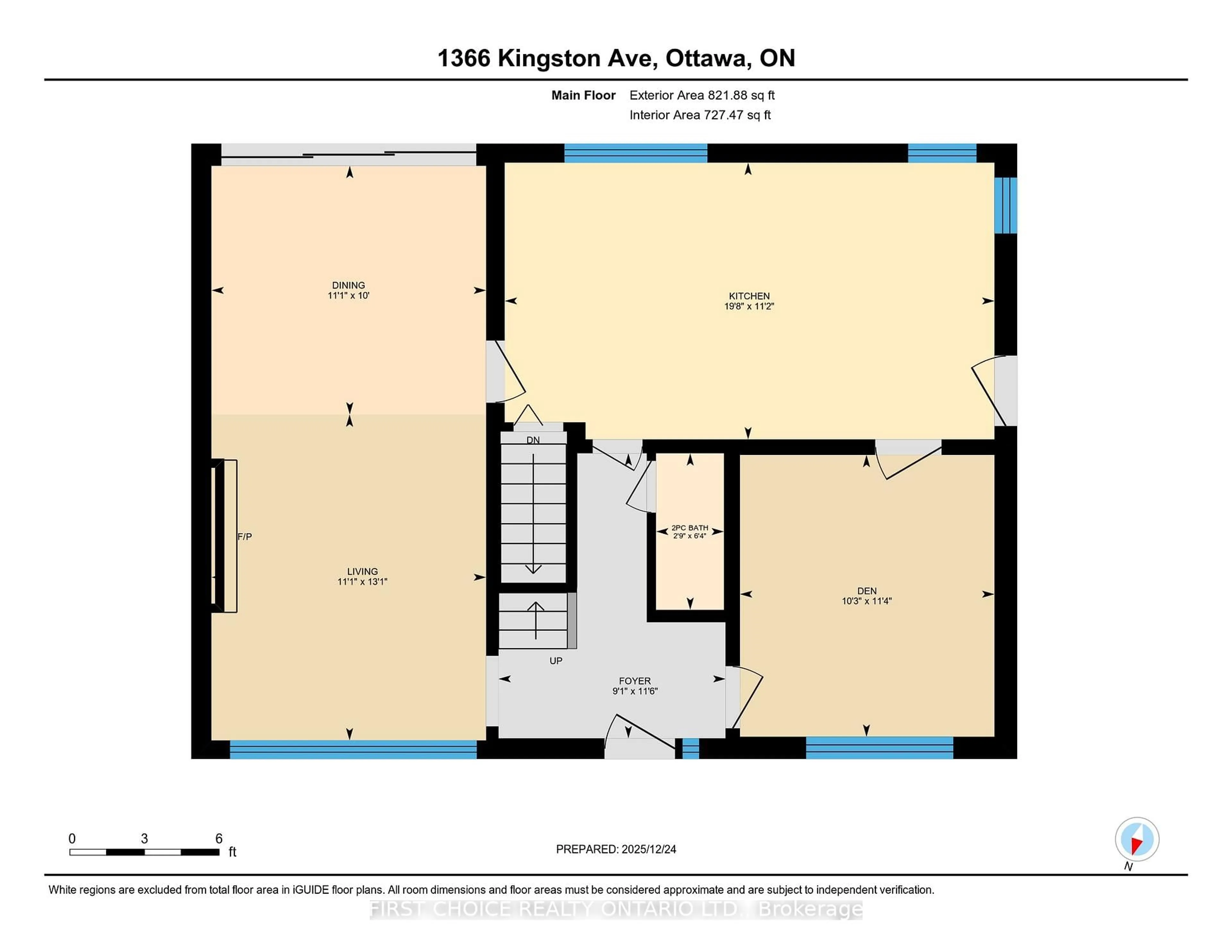 Floor plan for 1366 Kingston Ave, Ottawa Ontario K1Z 8L2