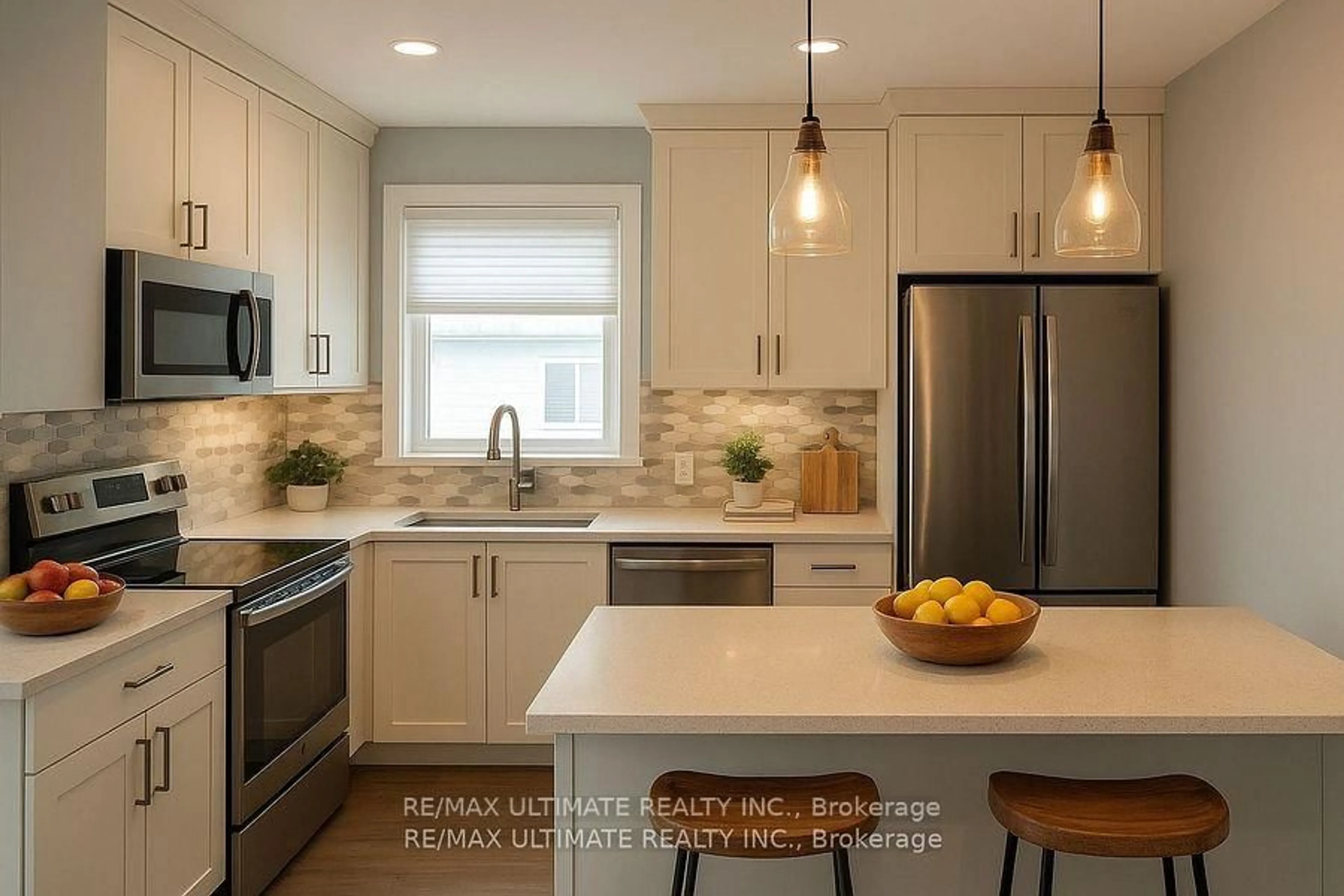 Open concept kitchen, ceramic/tile floor for 10 COLUMBIA St, St. Catharines Ontario L2R 5H6