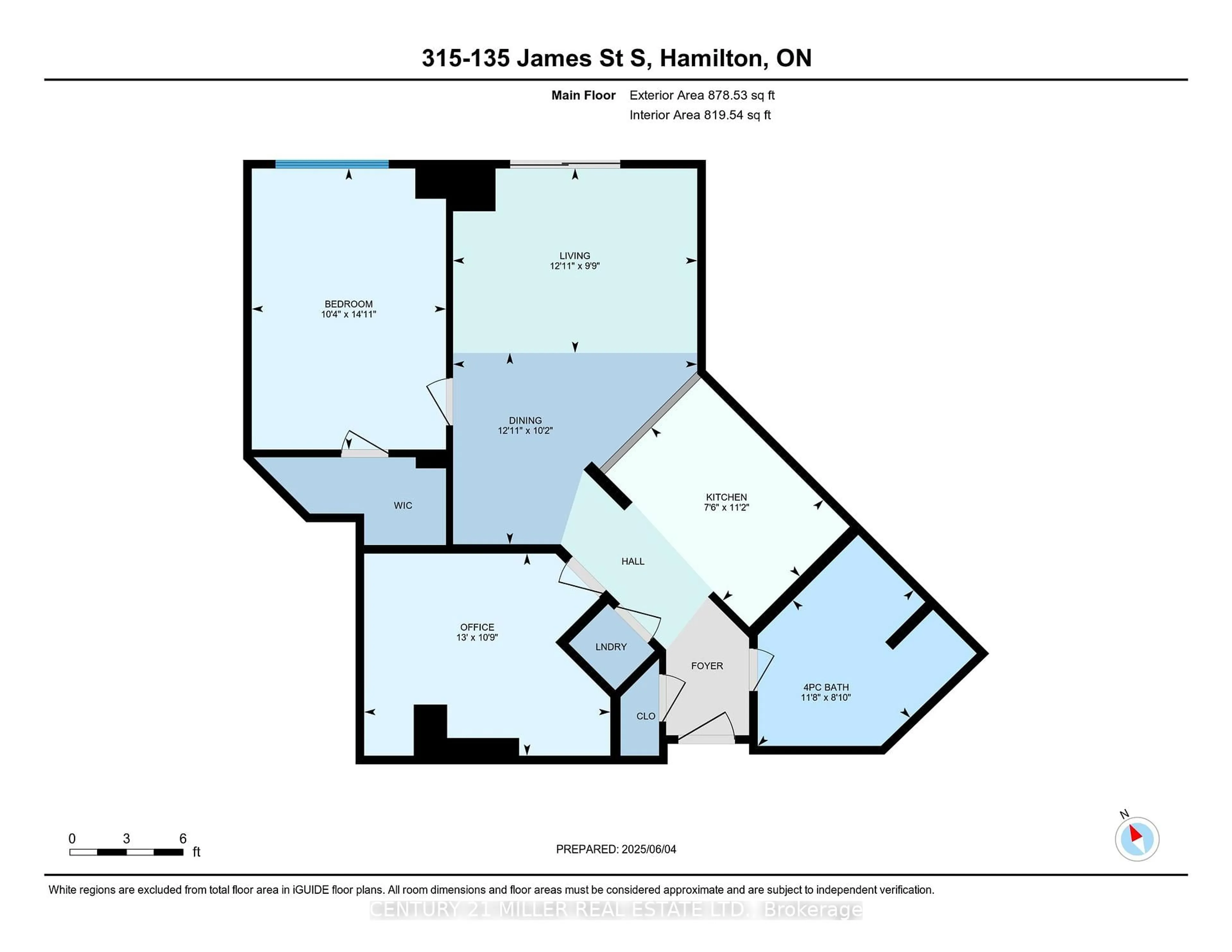 Floor plan for 135 James St #315, Hamilton Ontario L8P 2Z6