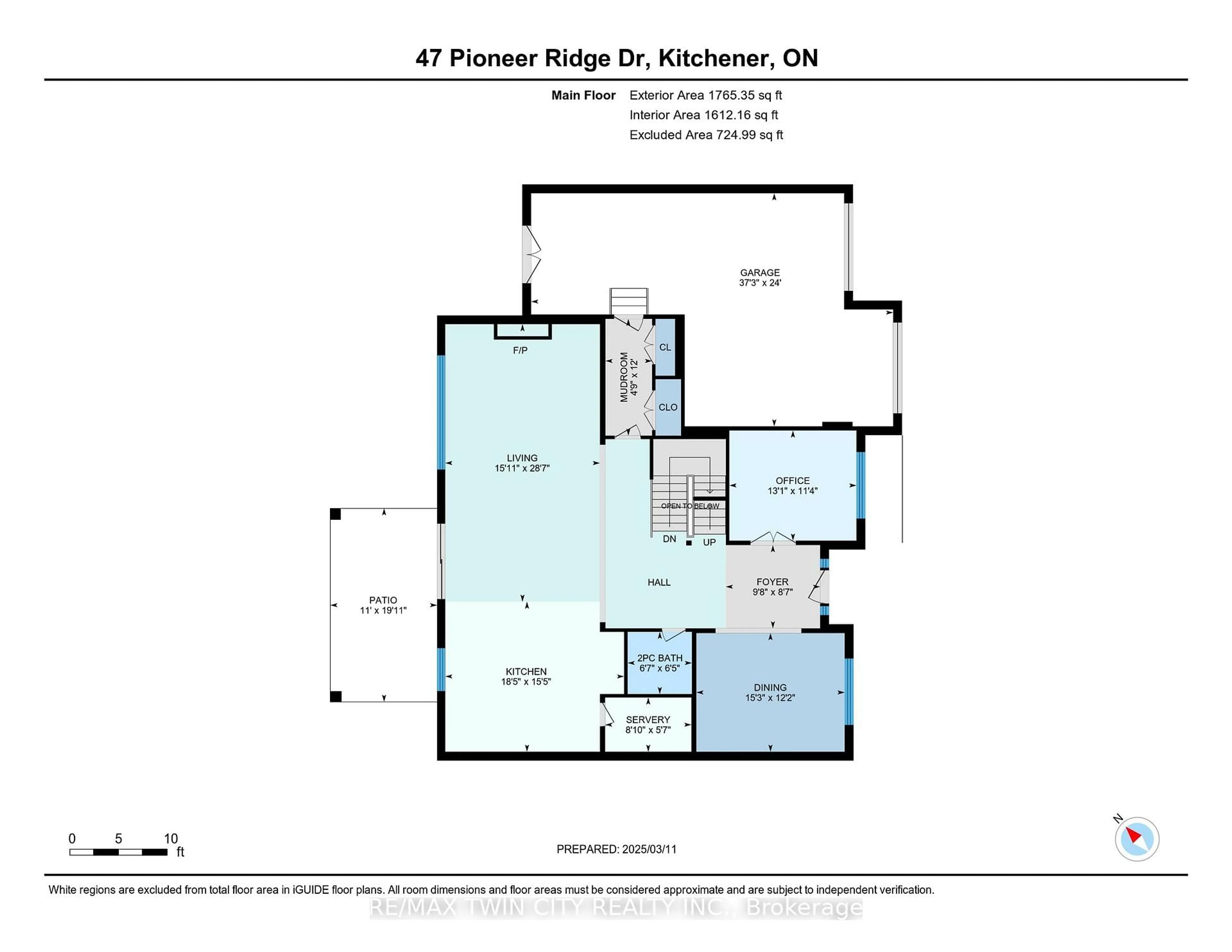 Floor plan for 47 Pioneer Ridge Dr, Kitchener Ontario N2P 0G6