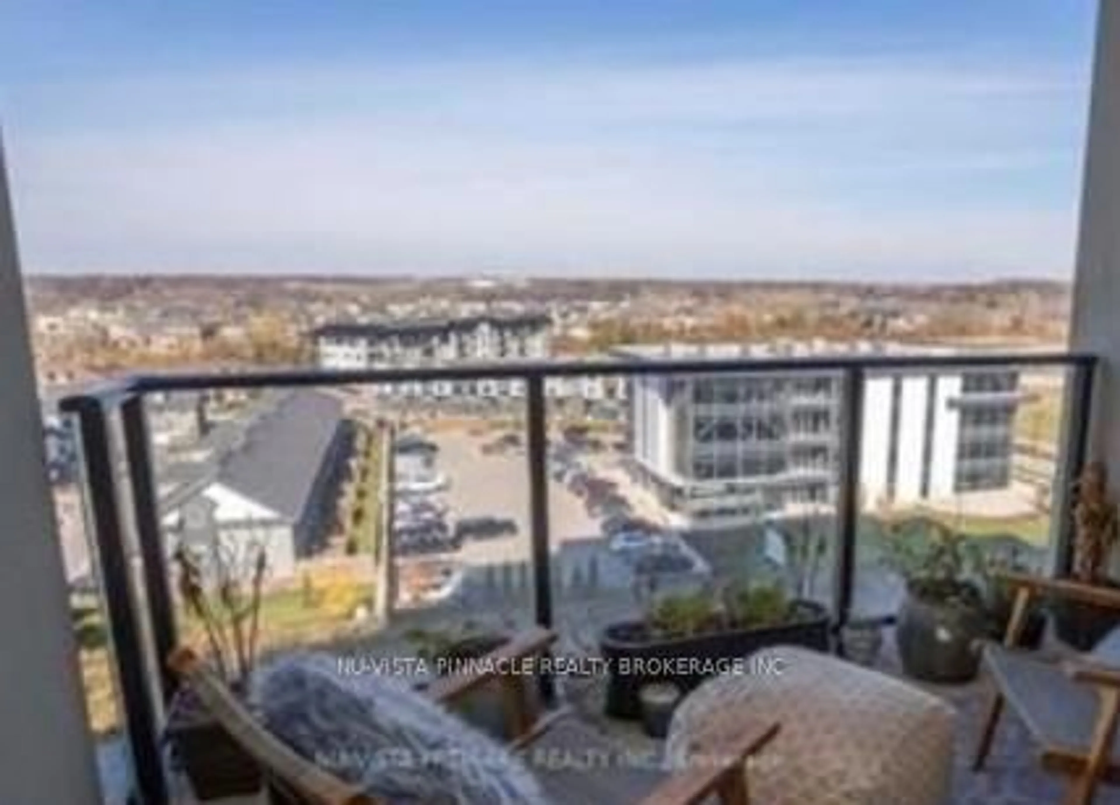 Balcony in the apartment, city buildings view from balcony for 240 Villagewalk Blvd #813, London North Ontario N6G 0P6