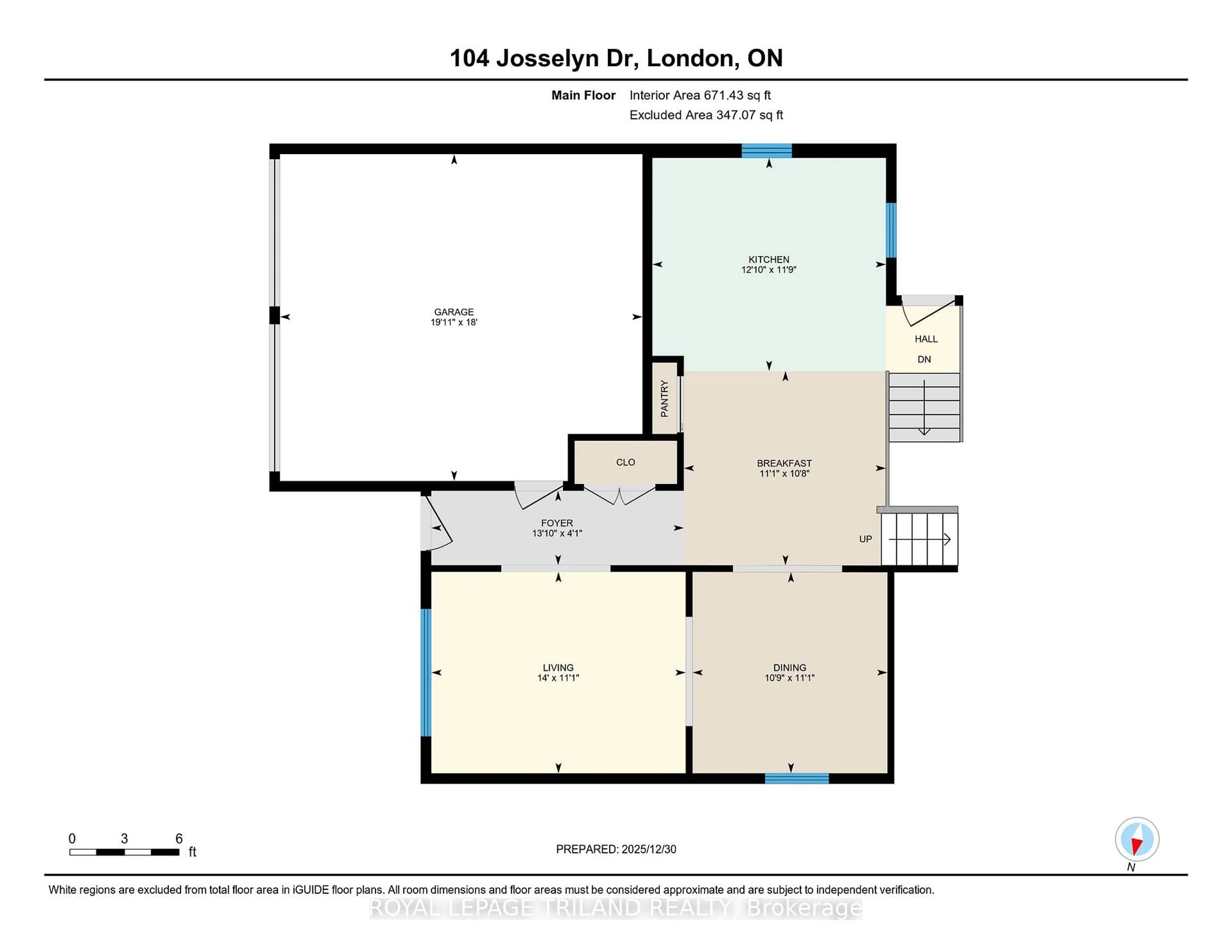 Floor plan for 104 Josselyn Dr, London South Ontario N6E 3V6
