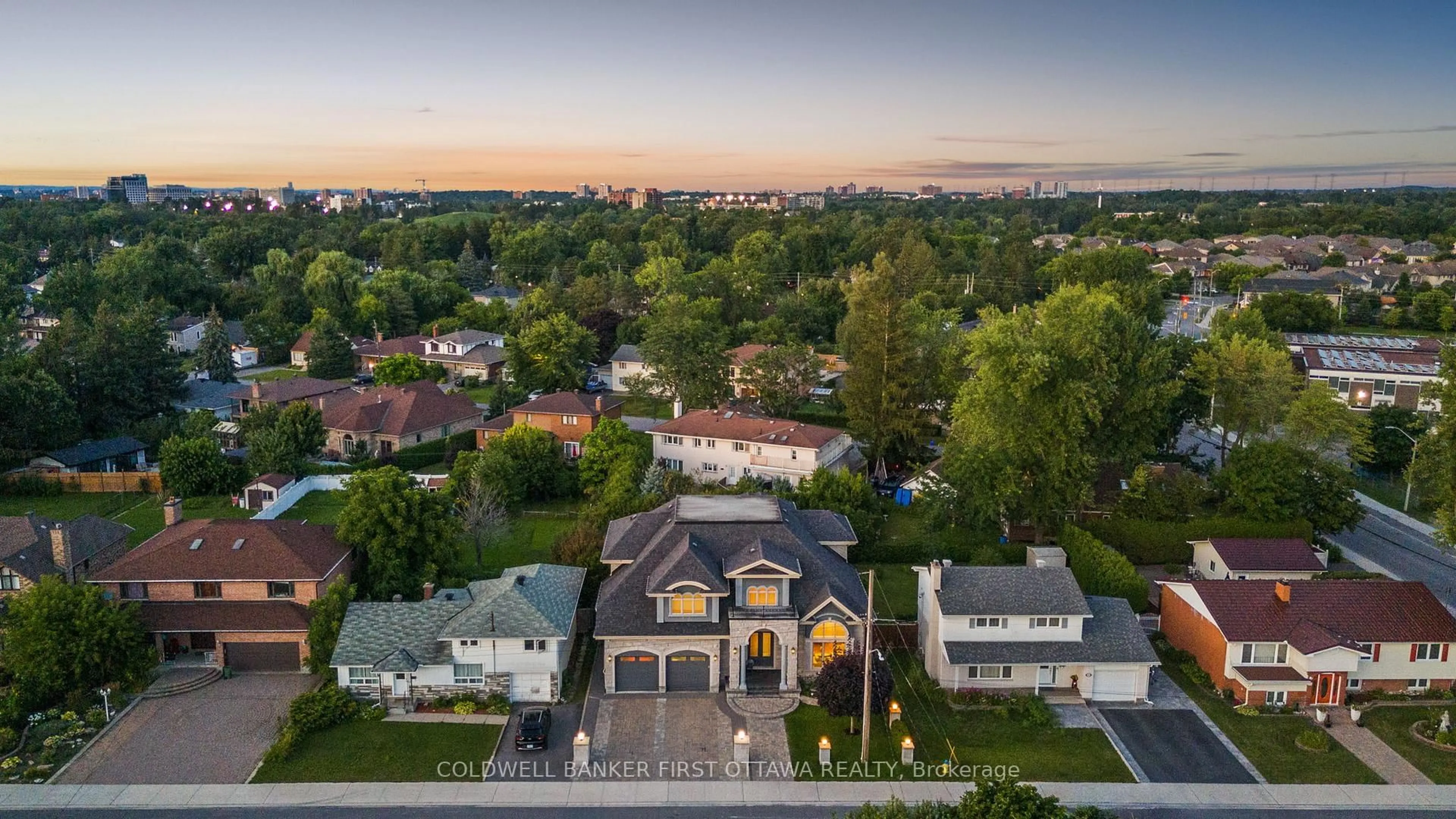 A pic from outside/outdoor area/front of a property/back of a property/a pic from drone, city buildings view from balcony for 1623 Claymor Ave, Ottawa Ontario K2C 1T4