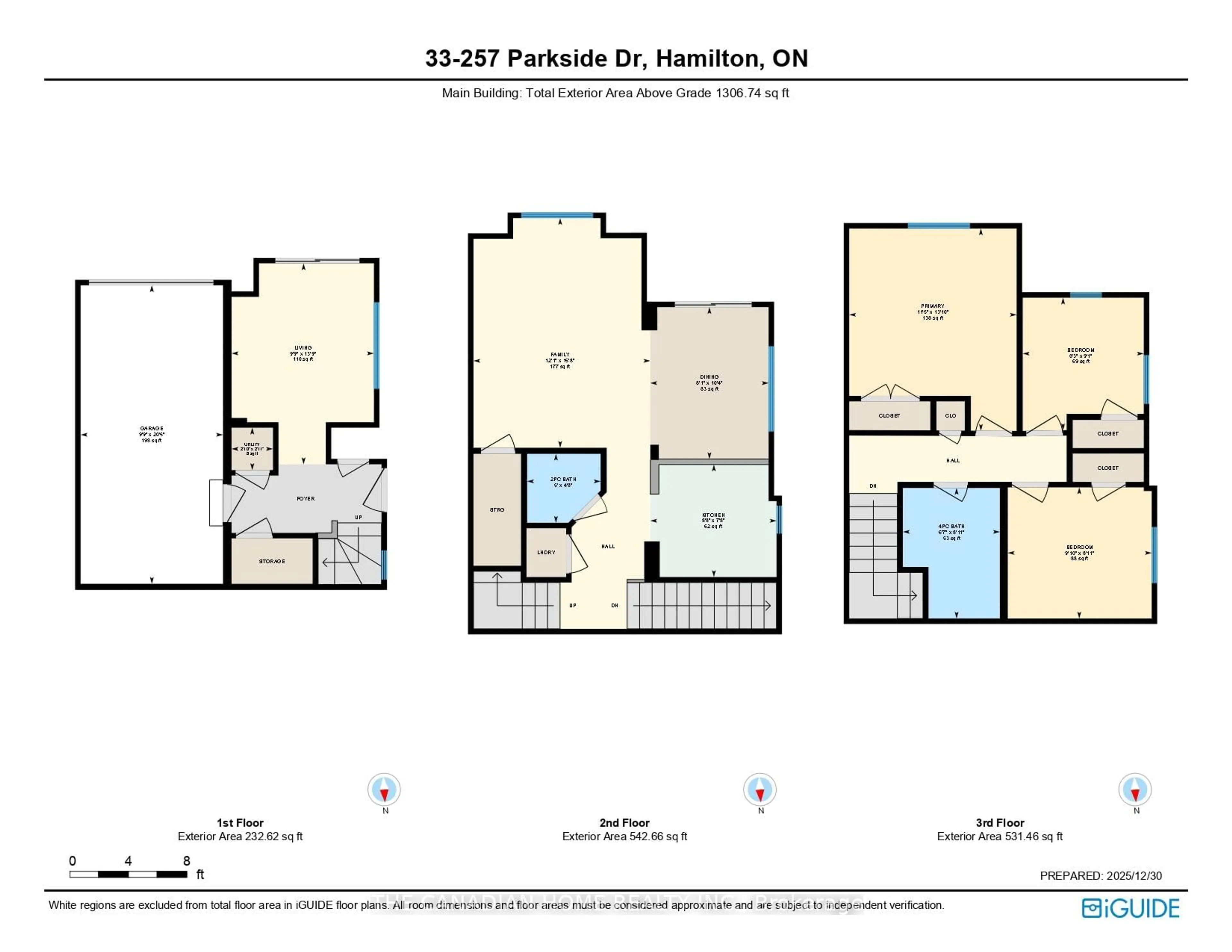 Floor plan for 257 Parkside Dr #33, Hamilton Ontario L8B 0W5