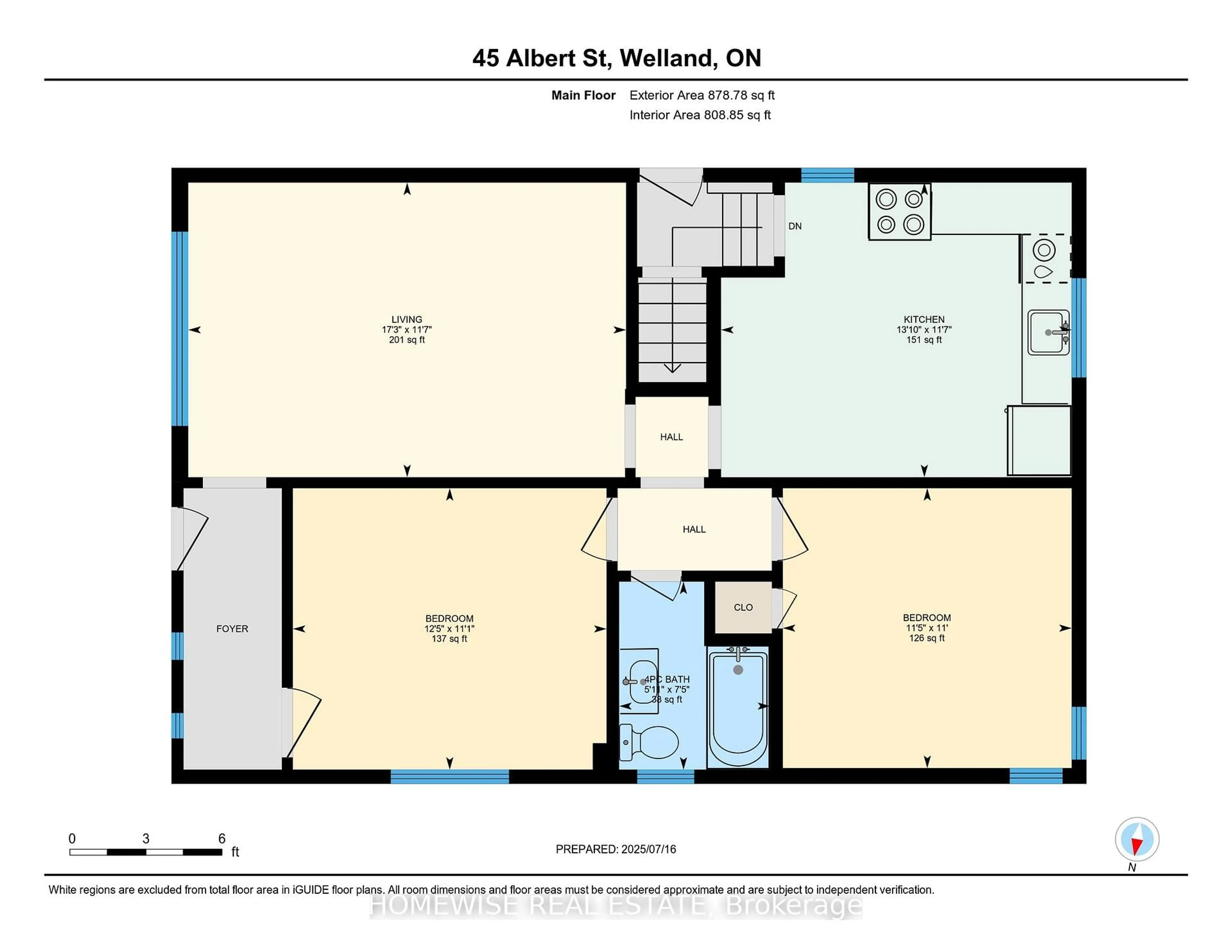 Floor plan for 45 Albert St, Welland Ontario L3B 4L1