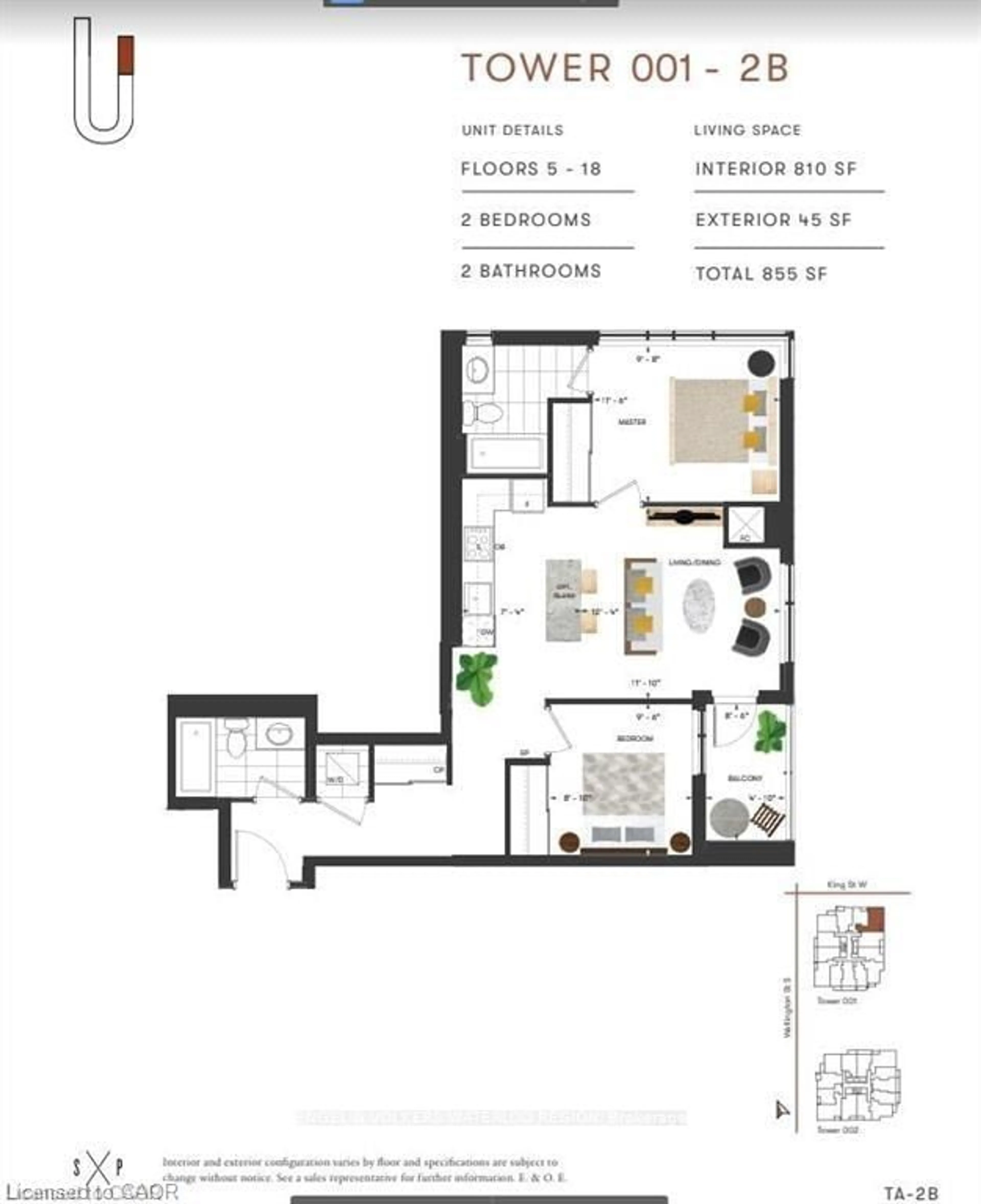 Floor plan for 5 Wellington St #1212, Kitchener Ontario N2G 0E3