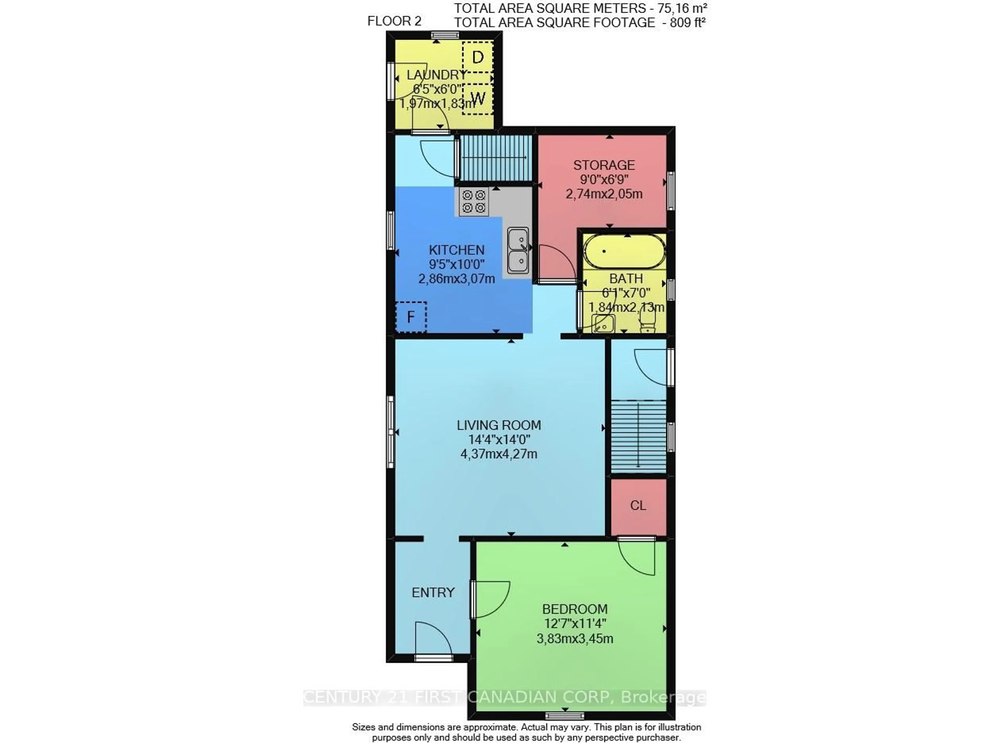 Floor plan for 453 Quebec St, London East Ontario N5W 3Y4
