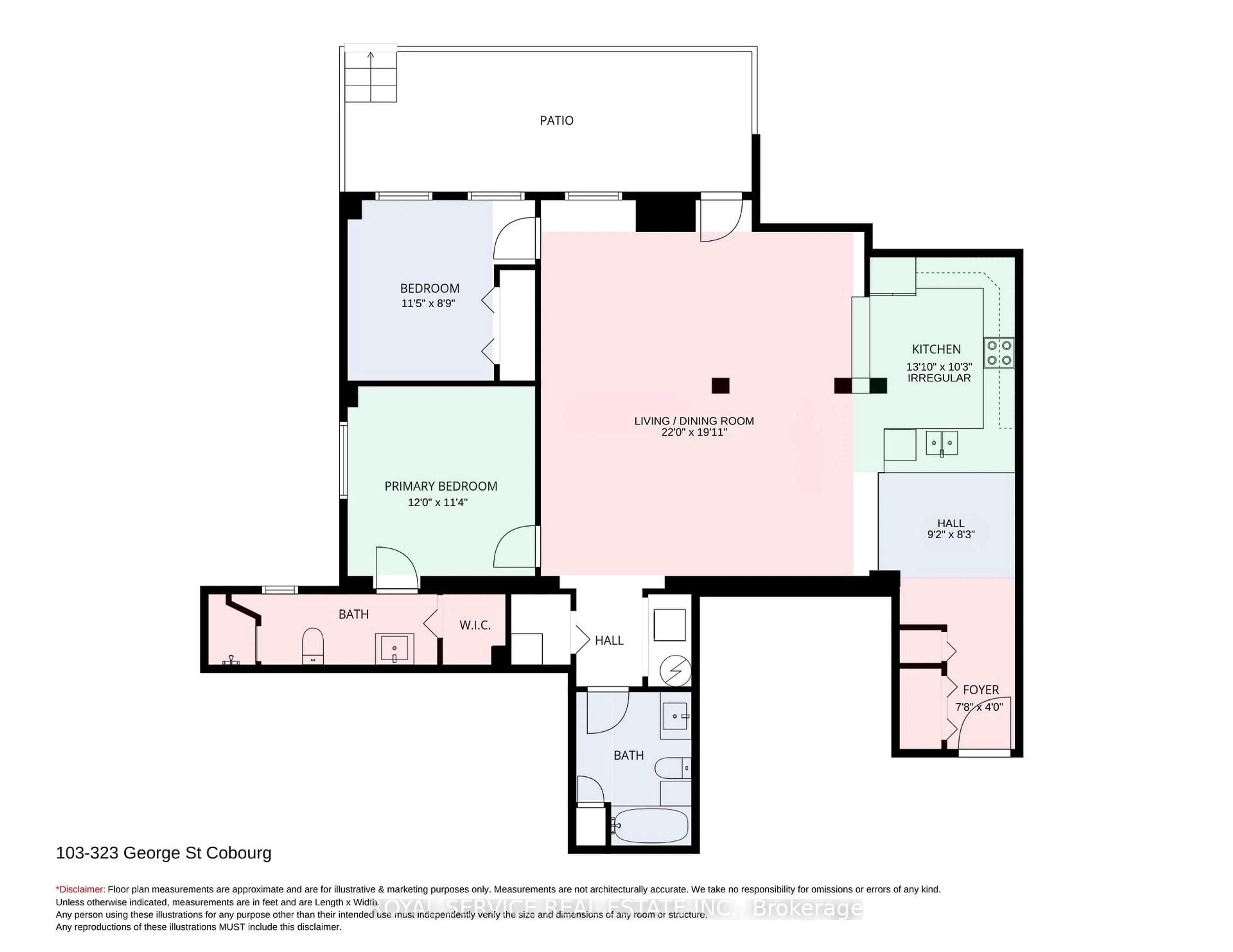 Floor plan for 323 George St #103, Cobourg Ontario K9A 3L9