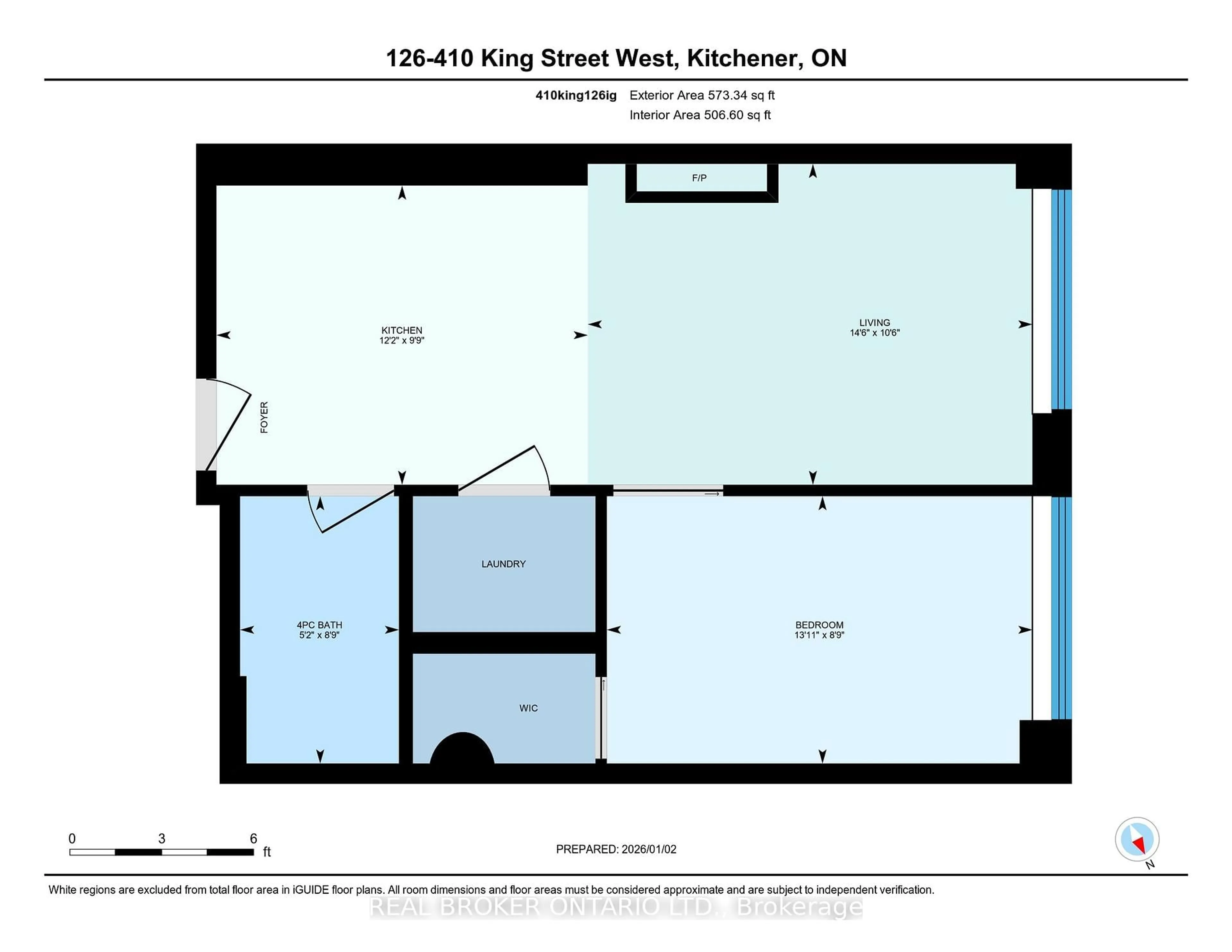 Floor plan for 410 King St #126, Kitchener Ontario N2G 1C3