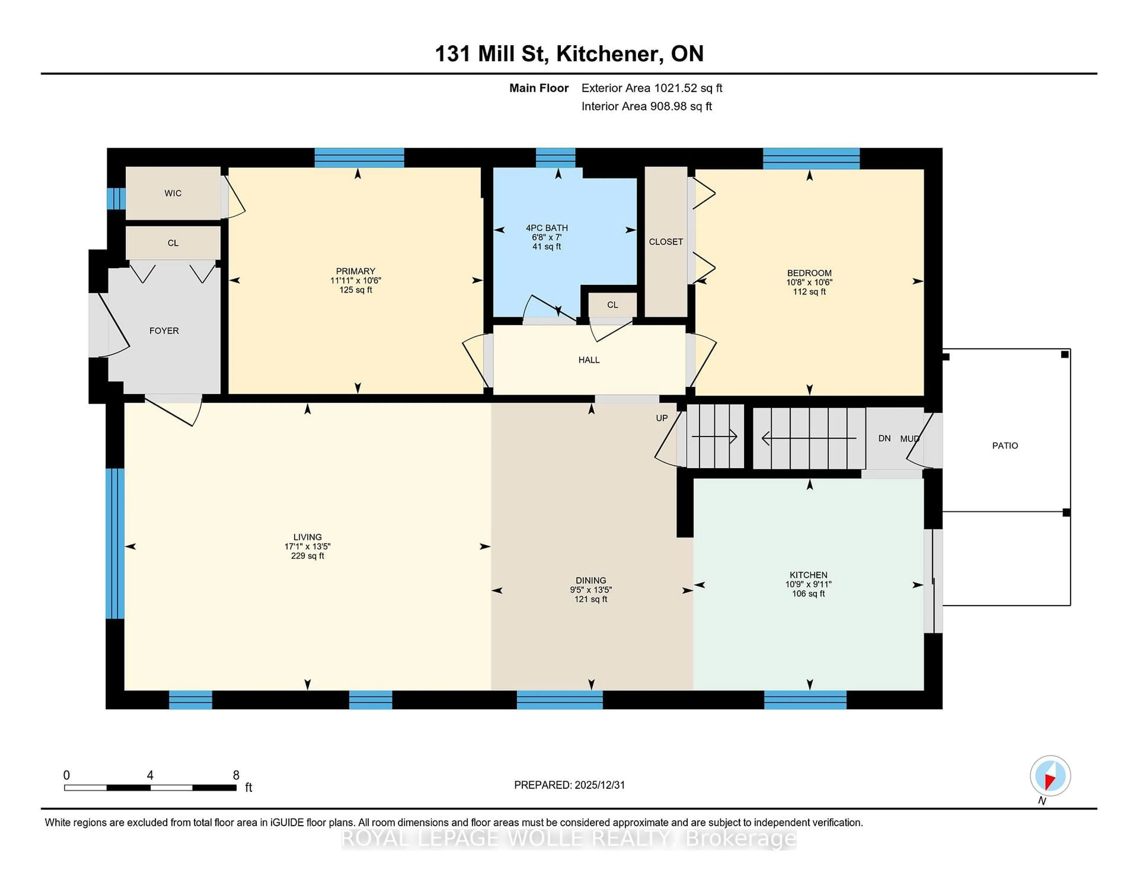 Floor plan for 131 Mill St, Kitchener Ontario N2M 3P7