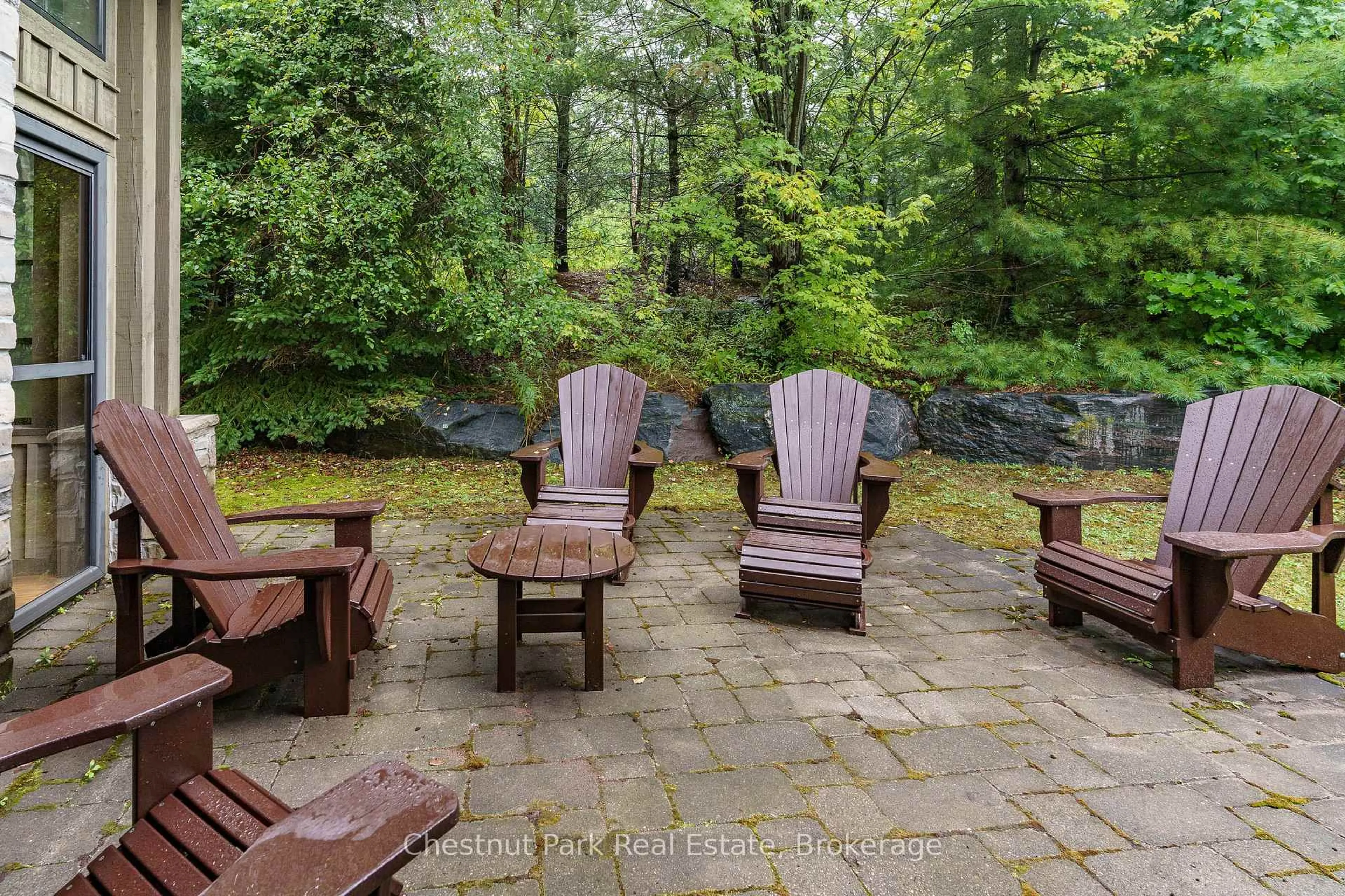 Patio, forest/trees view for 501 Glen Abbey Way, Seguin Ontario P2A 2W8