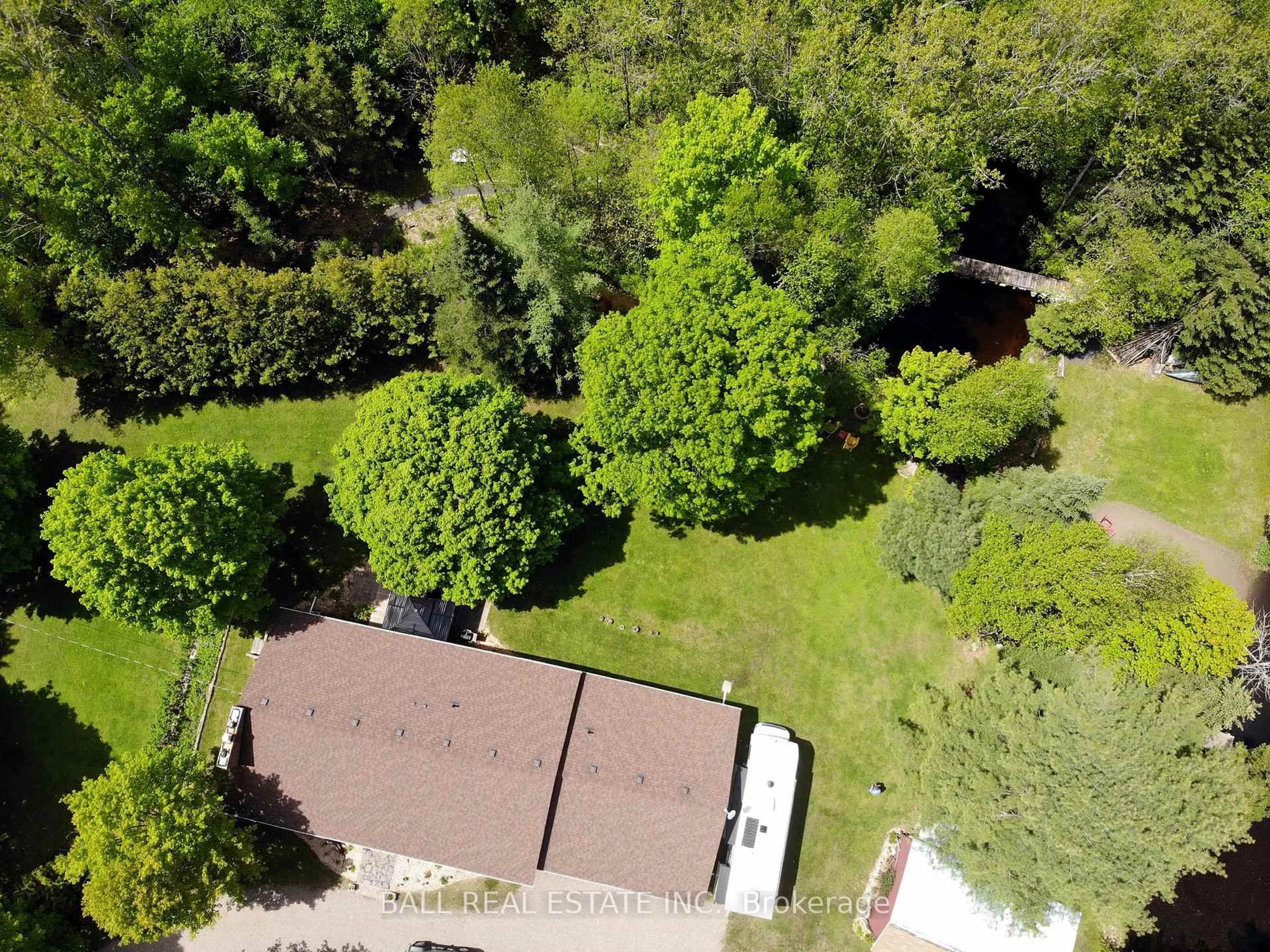 A pic from outside/outdoor area/front of a property/back of a property/a pic from drone, forest/trees view for 1017 Clement Lake Rd, Highlands East Ontario K0L 3C0