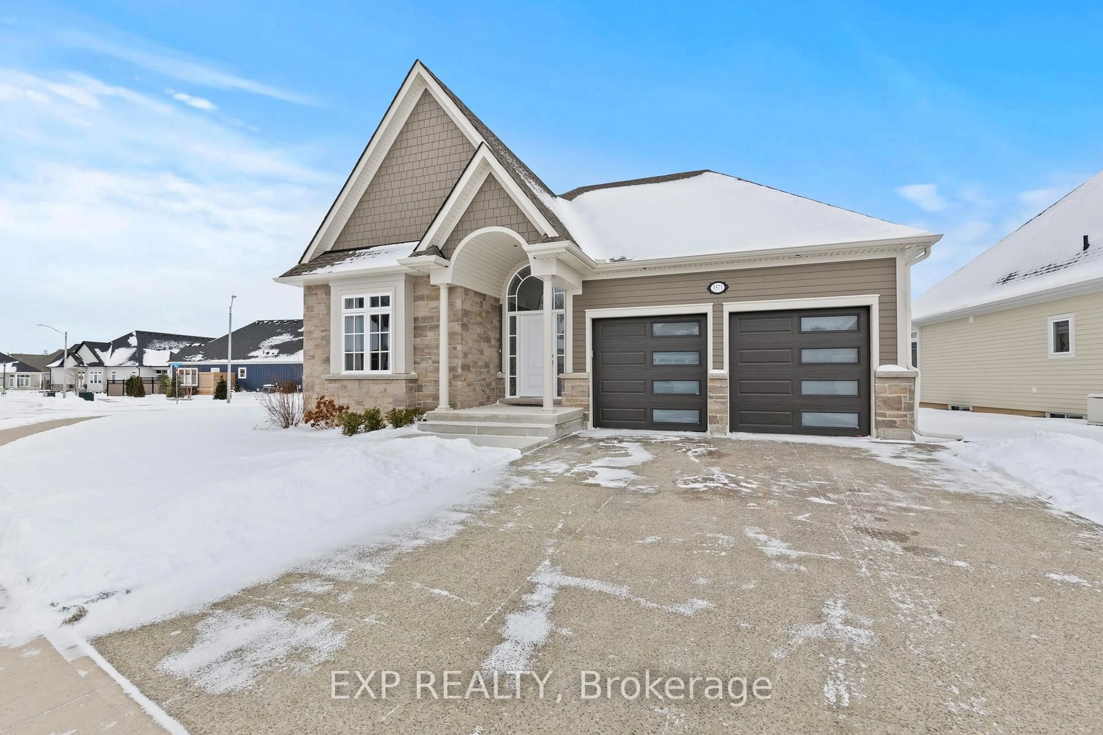Home with brick exterior material, street for 3571 Whispering Woods Tr, Fort Erie Ontario L0S 1N0