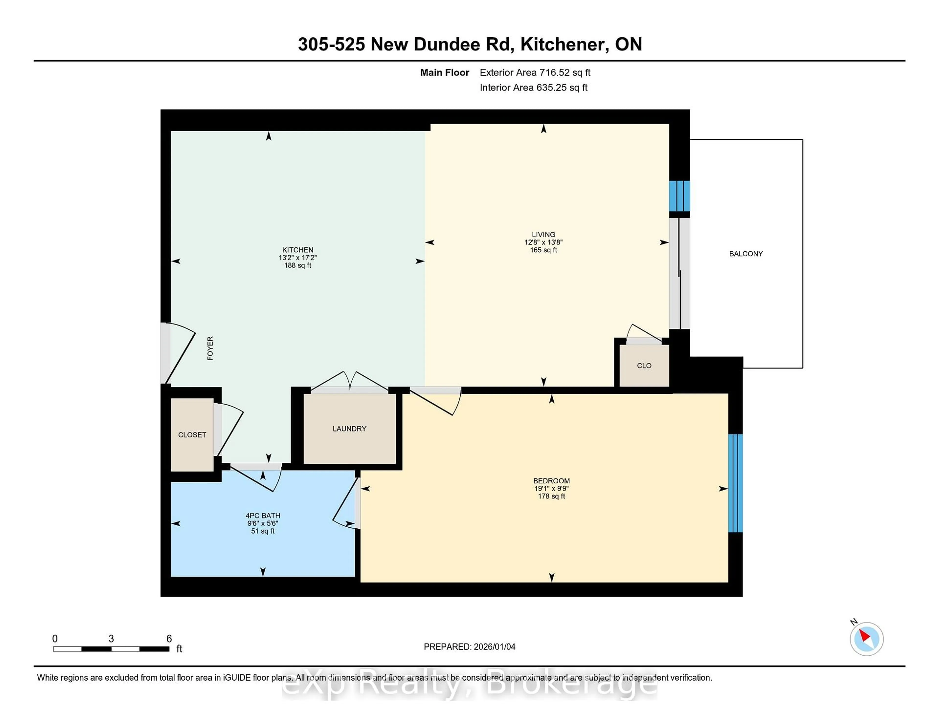 Floor plan for 525 New Dundee Rd #305, Kitchener Ontario N2P 0K8
