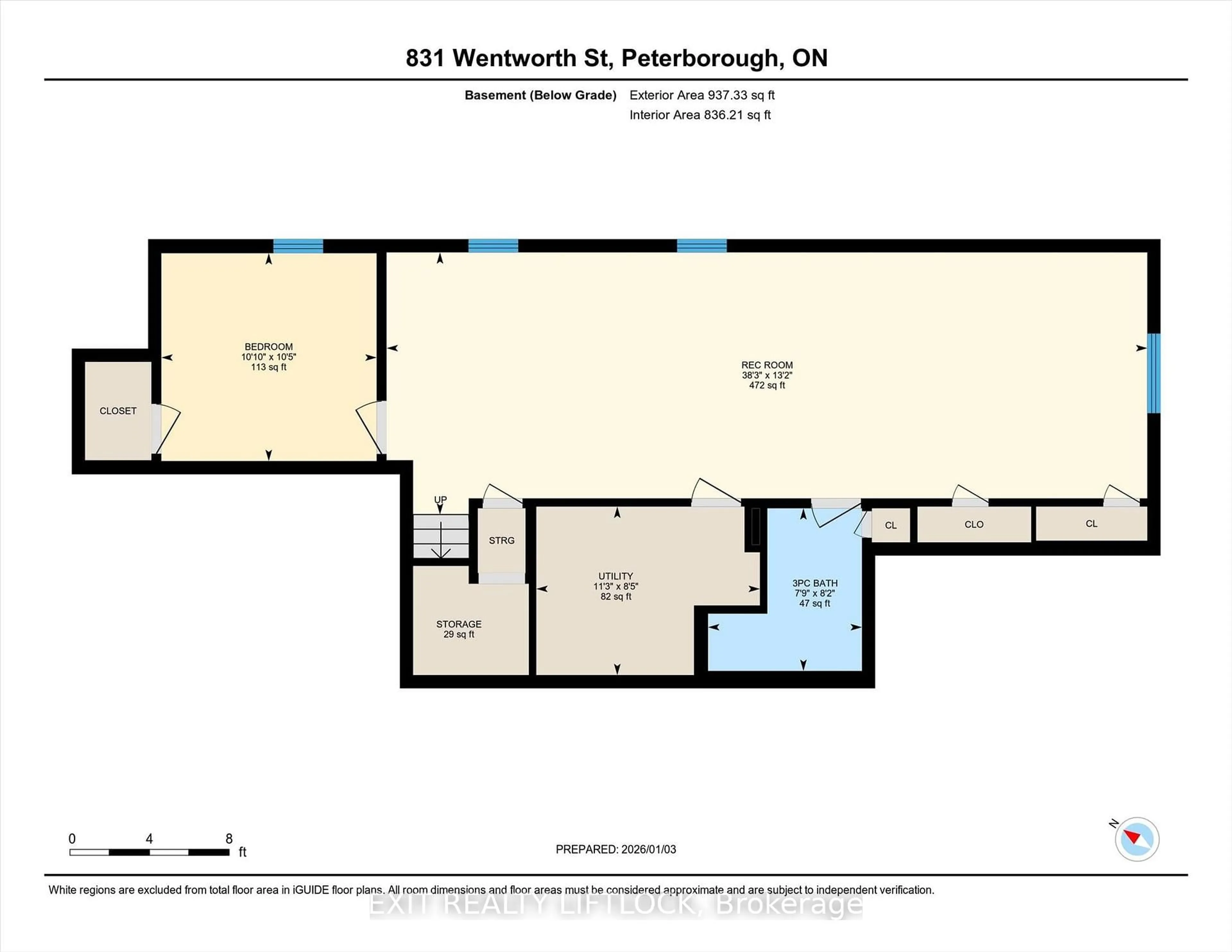 Floor plan for 831 Wentworth St, Peterborough Ontario K9J 8R7