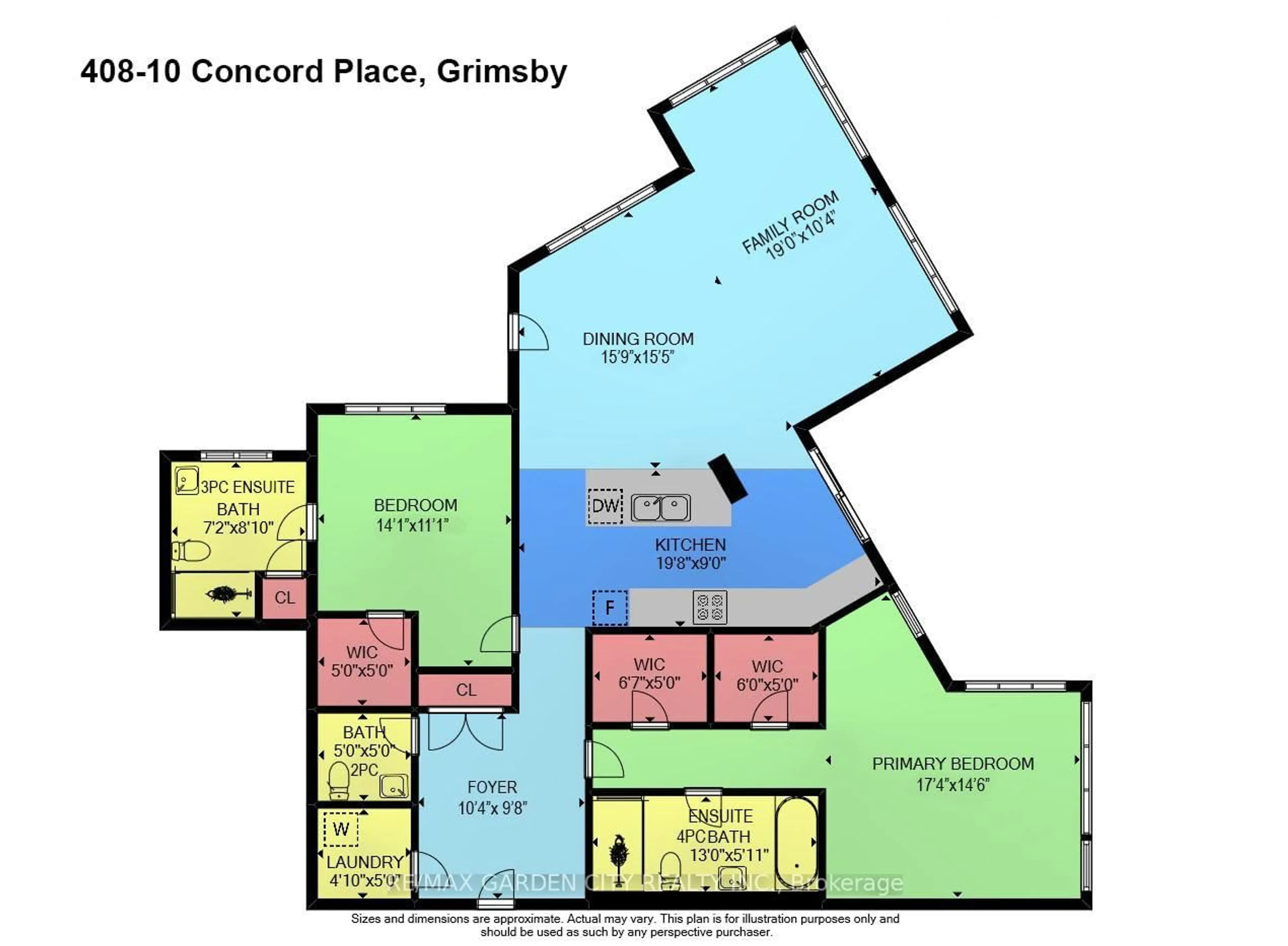 Floor plan for 10 Concord Pl #408, Grimsby Ontario L3M 0G6