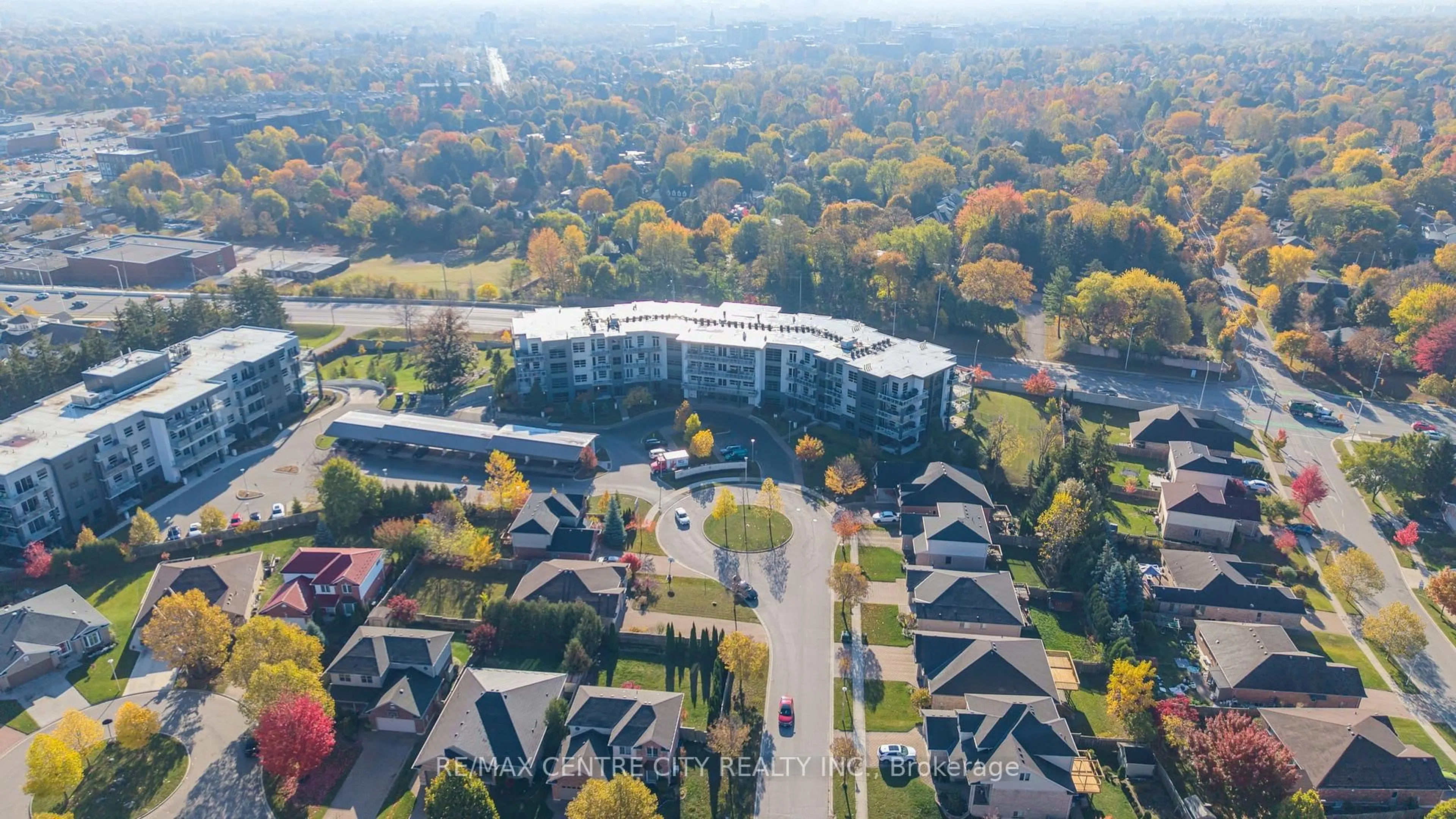 A pic from outside/outdoor area/front of a property/back of a property/a pic from drone, city buildings view from balcony for 1705 Fiddlehead Pl #406, London North Ontario N6G 0S1