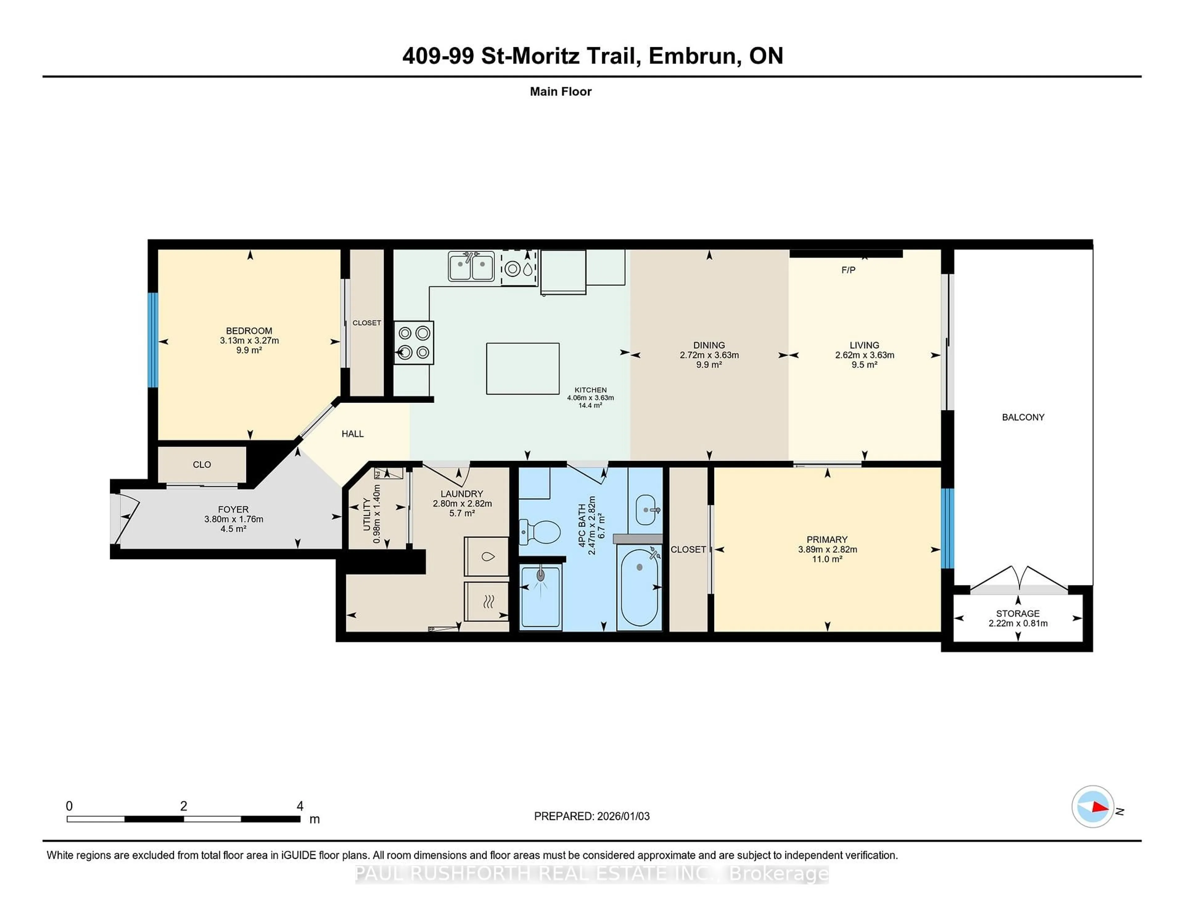Floor plan for 99 ST MORITZ Tr #409, Russell Ontario K0A 1W0