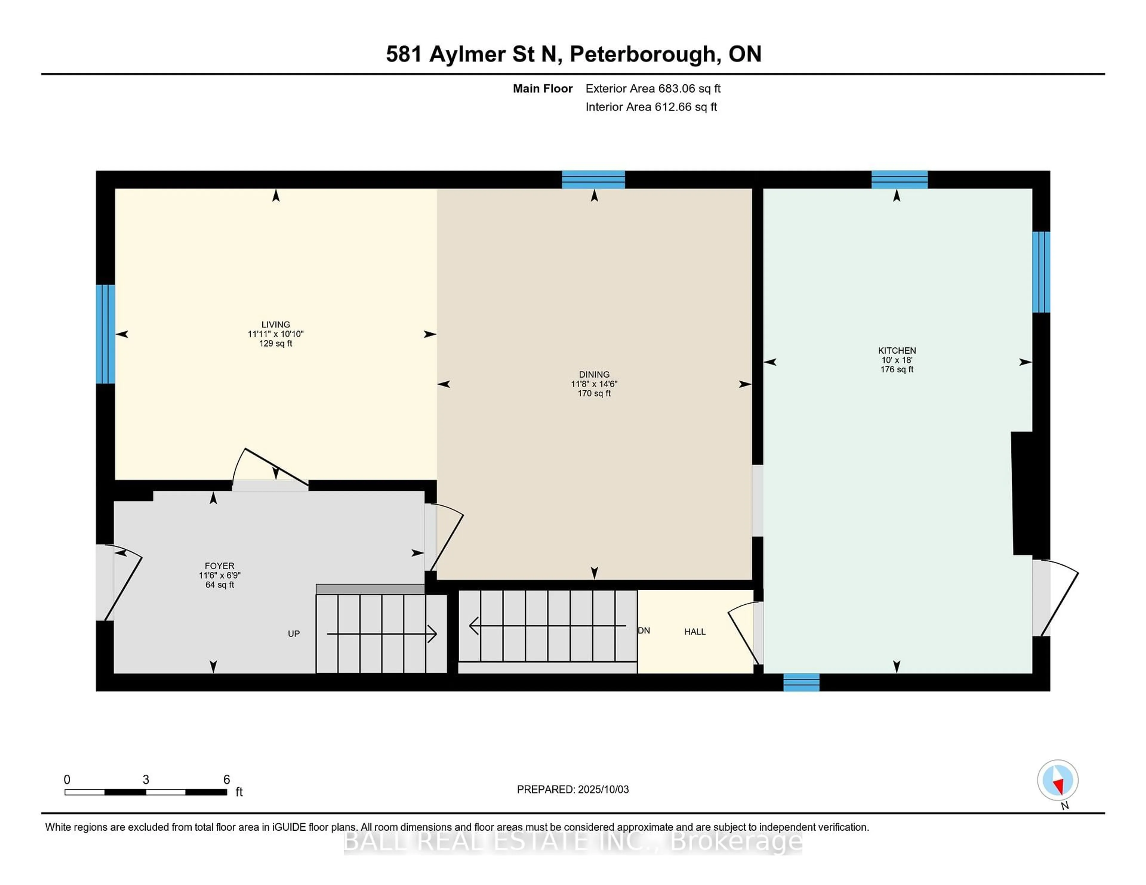 Floor plan for 581 Aylmer St, Peterborough Ontario K9H 3W8