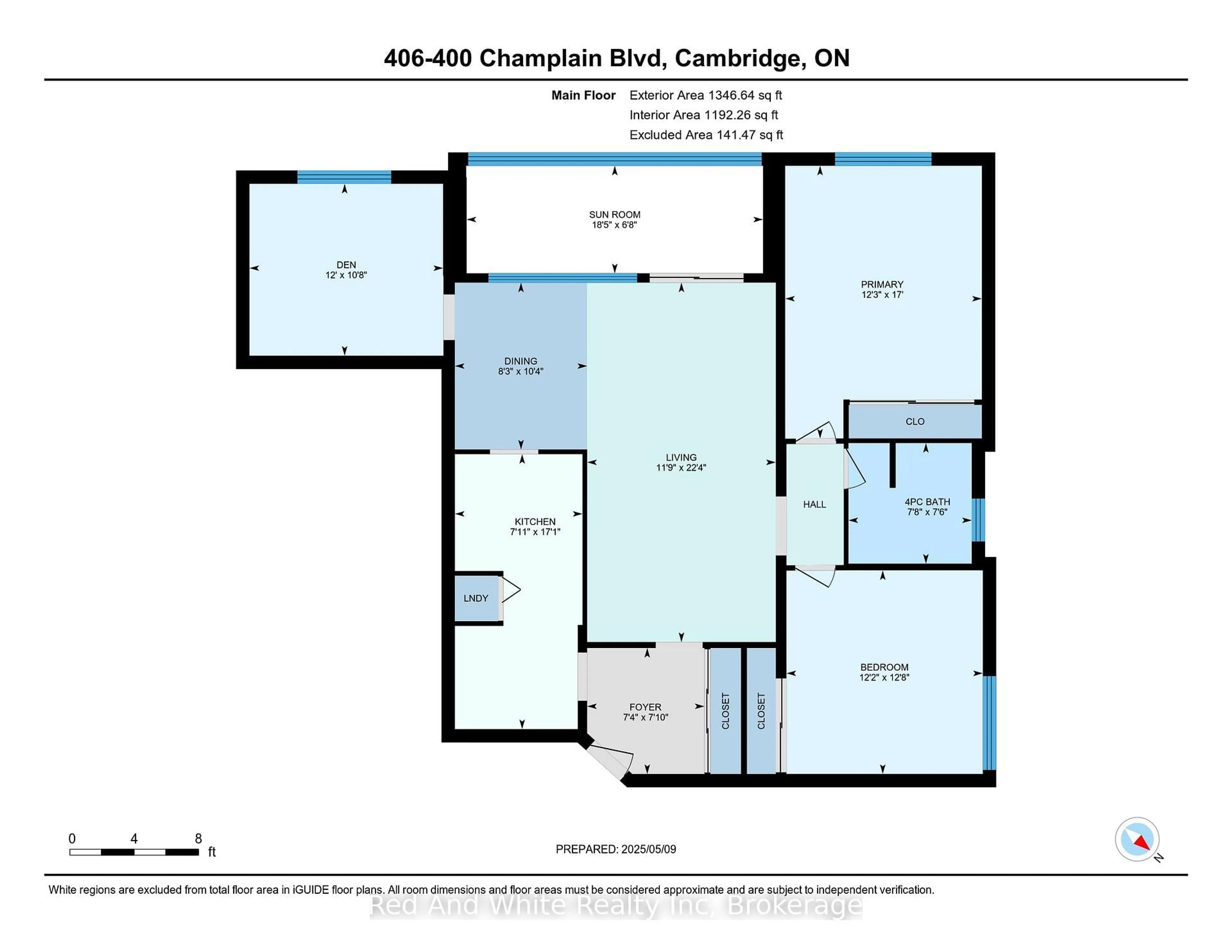 Floor plan for 400 Champlain Blvd #406, Cambridge Ontario N1R 7J6