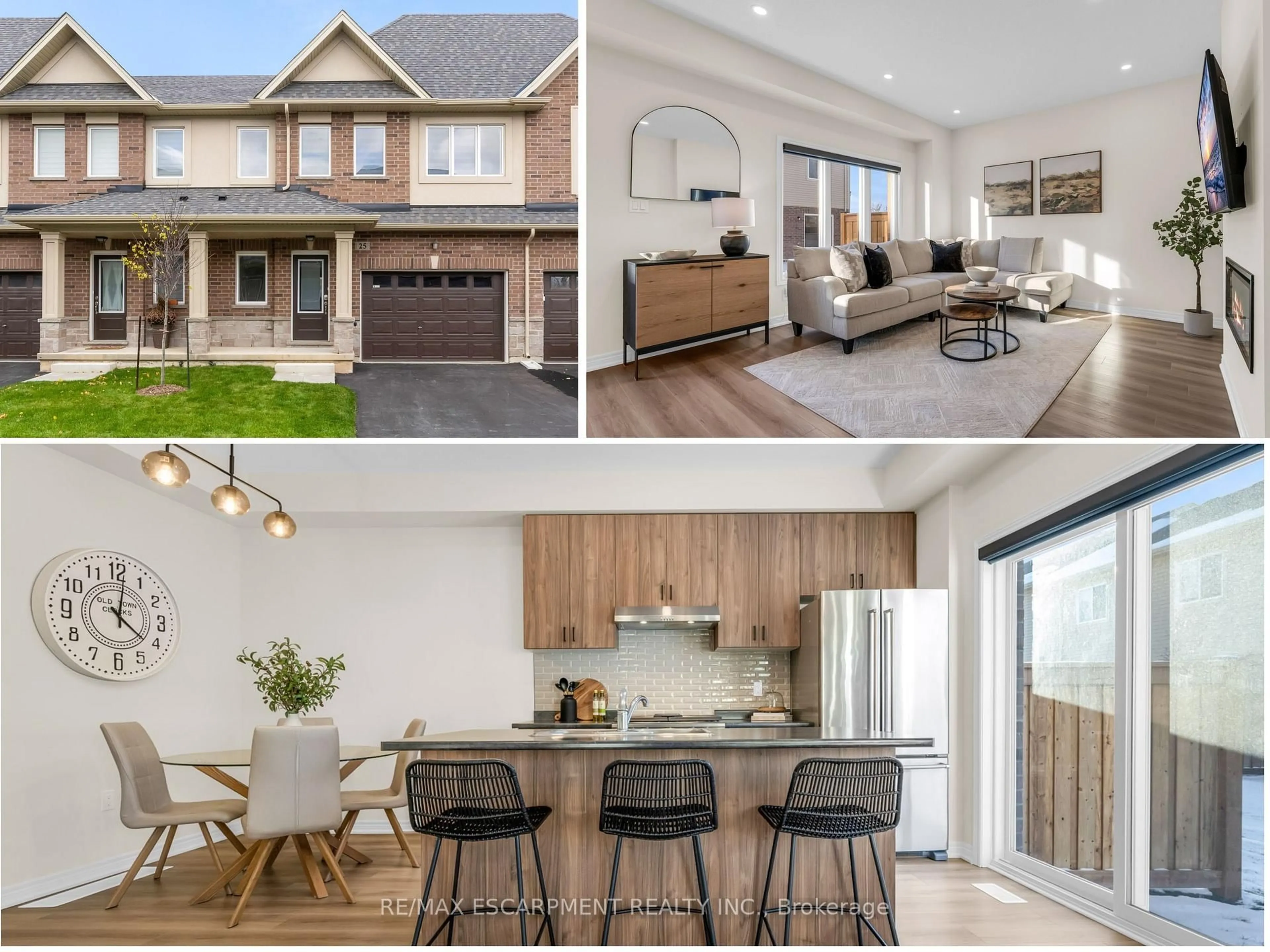 Open concept kitchen, wood/laminate floor for 205 Thames Way #25, Hamilton Ontario L0R 1W0