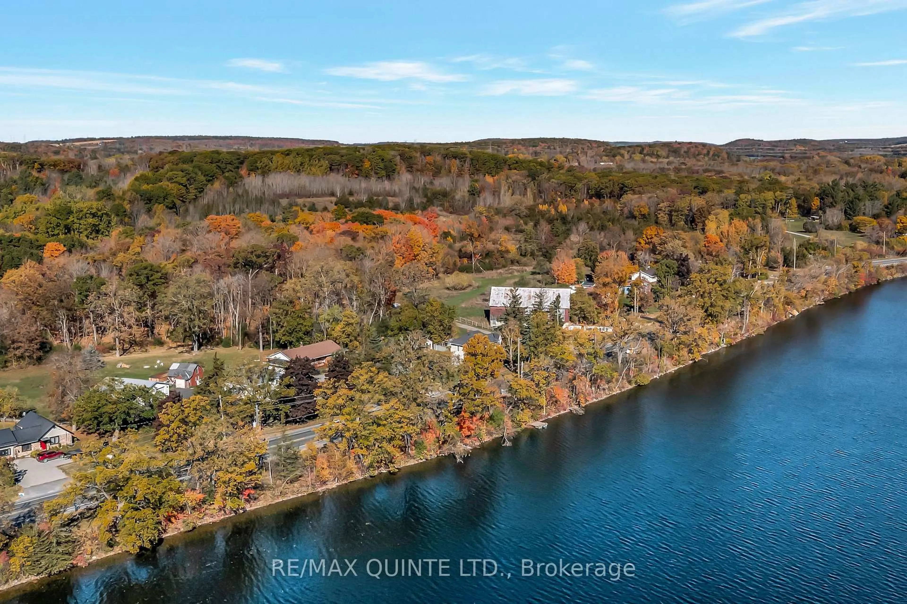 A pic from outside/outdoor area/front of a property/back of a property/a pic from drone, water/lake/river/ocean view for 562 Trenton Frankford Rd, Quinte West Ontario K8V 5P6