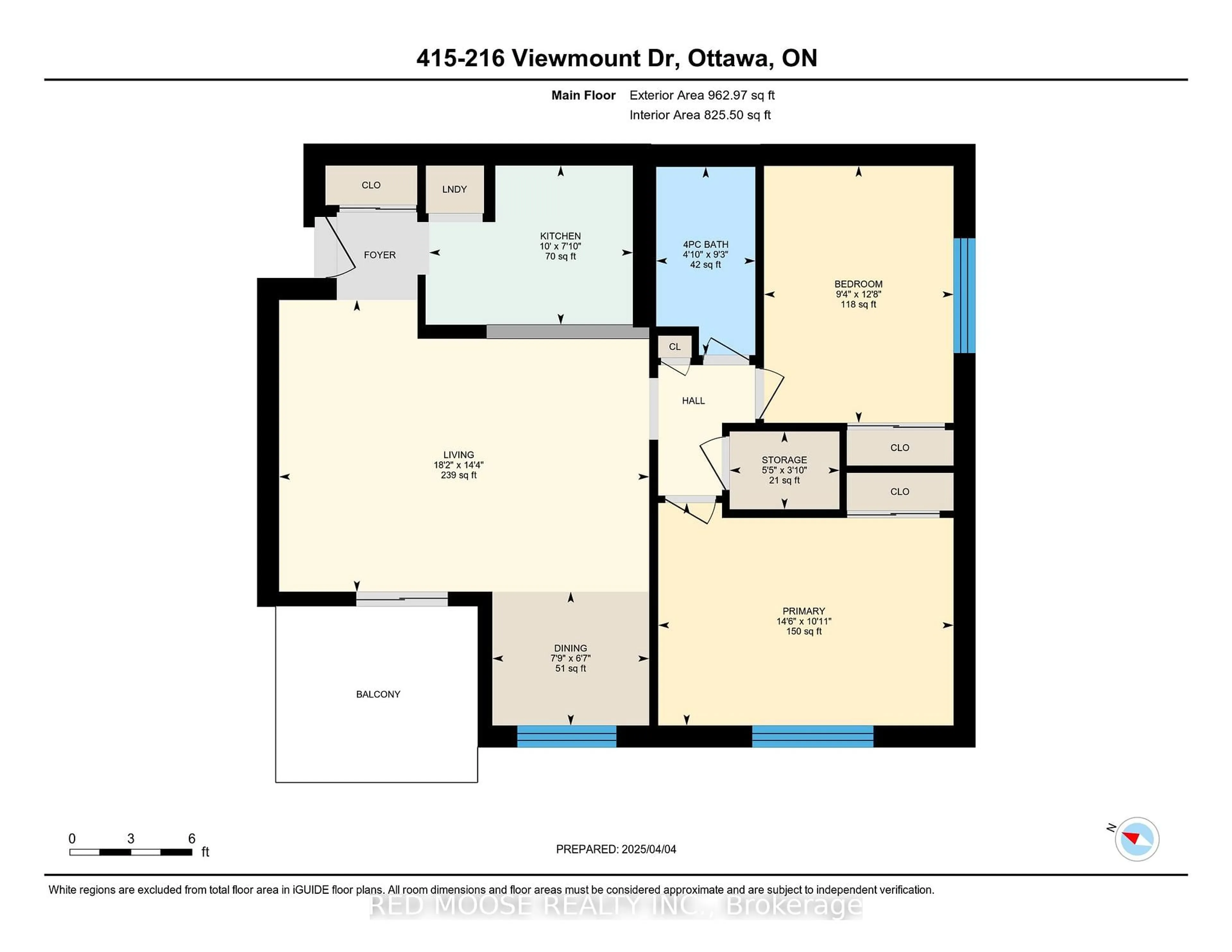 Floor plan for 216 Viewmount Dr #415, Ottawa Ontario K2E 7X4