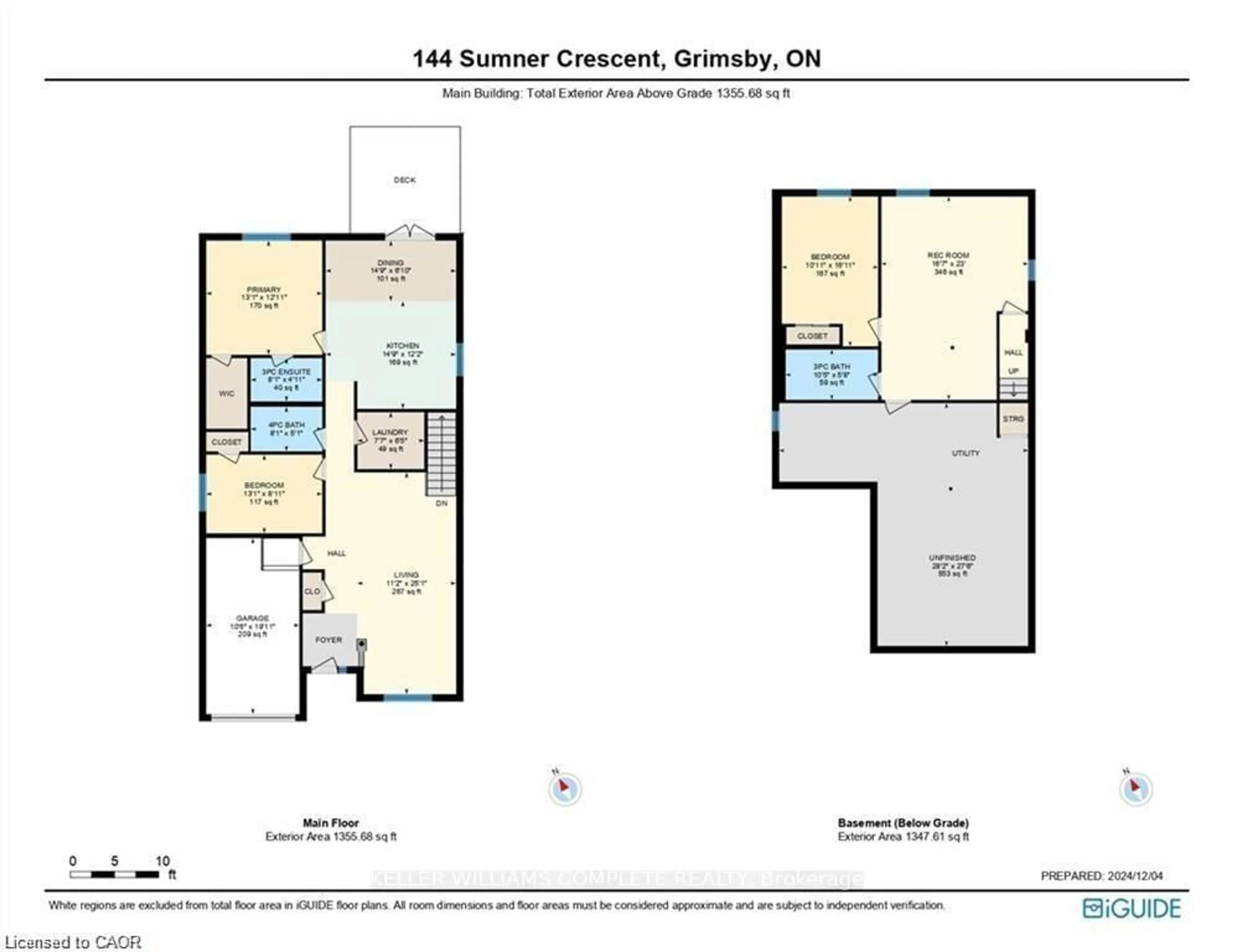 Floor plan for 144 Sumner Cres, Grimsby Ontario L3M 0B4