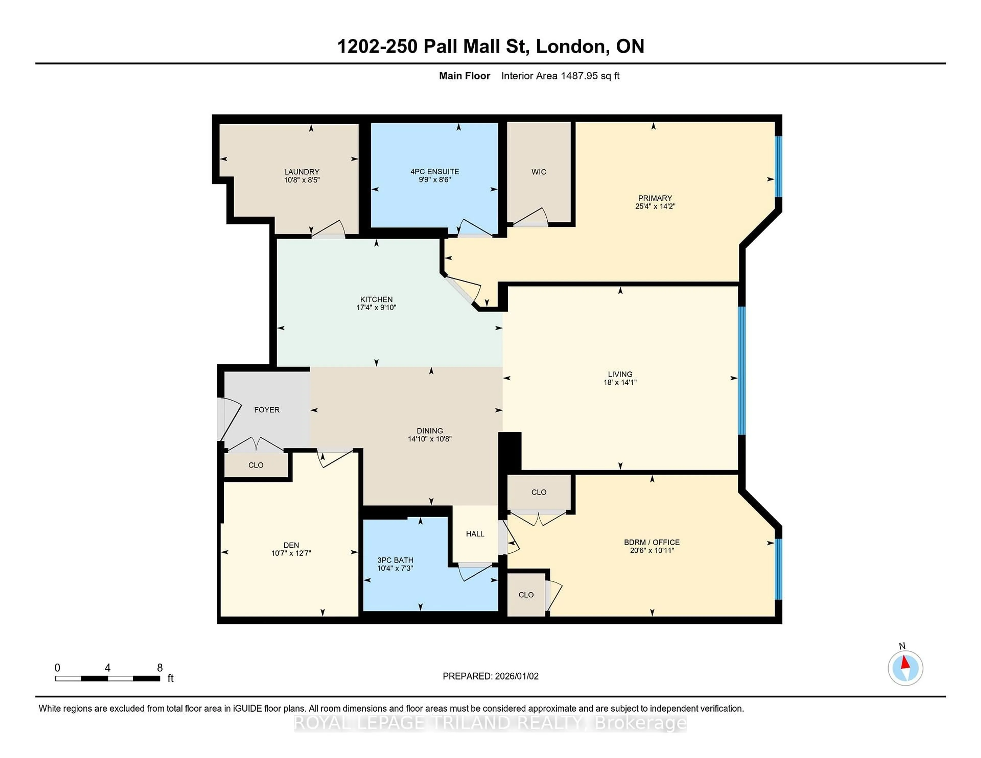 Floor plan for 250 Pall Mall St #1202, London East Ontario N6A 6K3