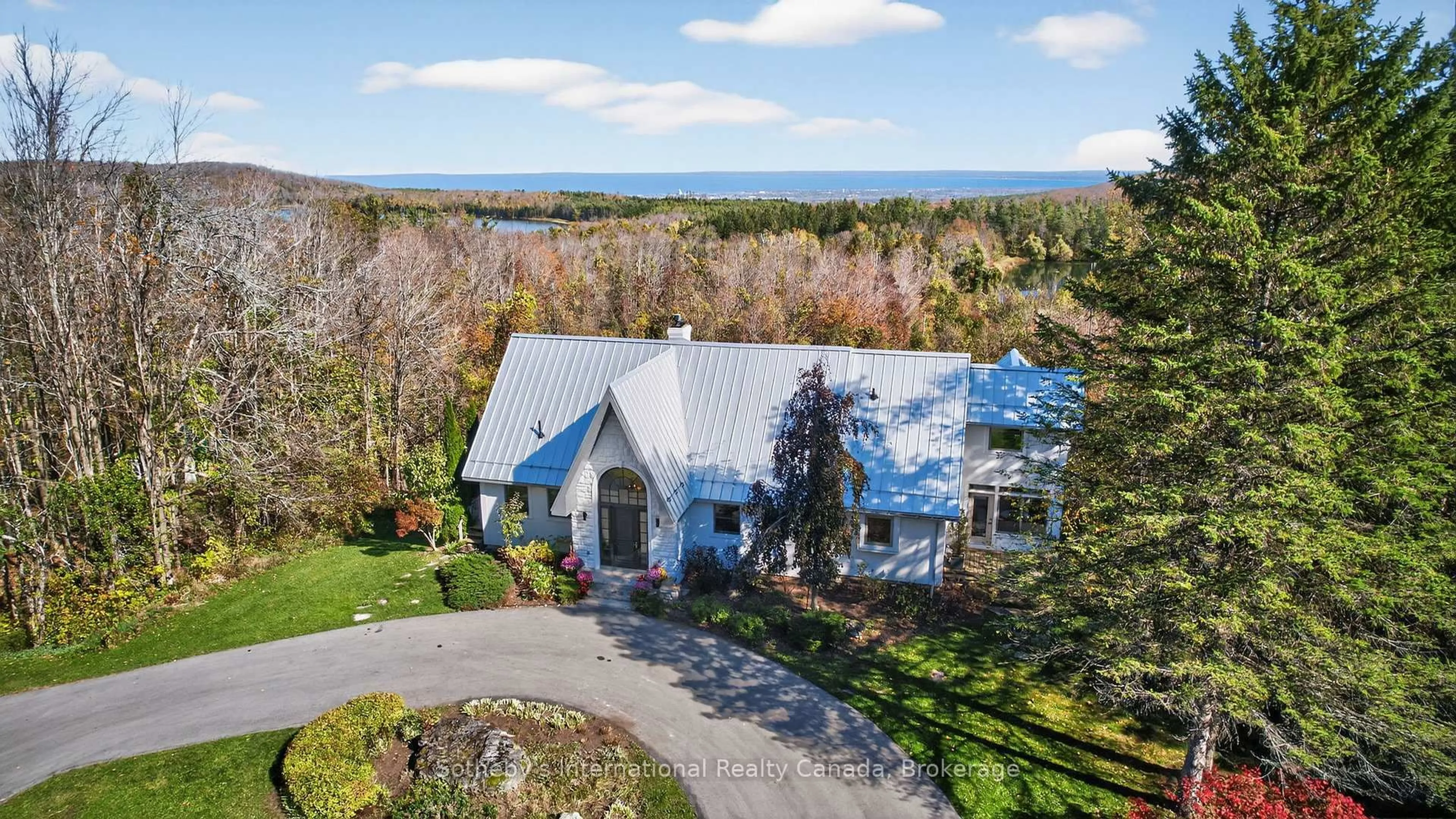 A pic from outside/outdoor area/front of a property/back of a property/a pic from drone, water/lake/river/ocean view for 589374 19 Grey Rd, Blue Mountains Ontario L9Y 0R6