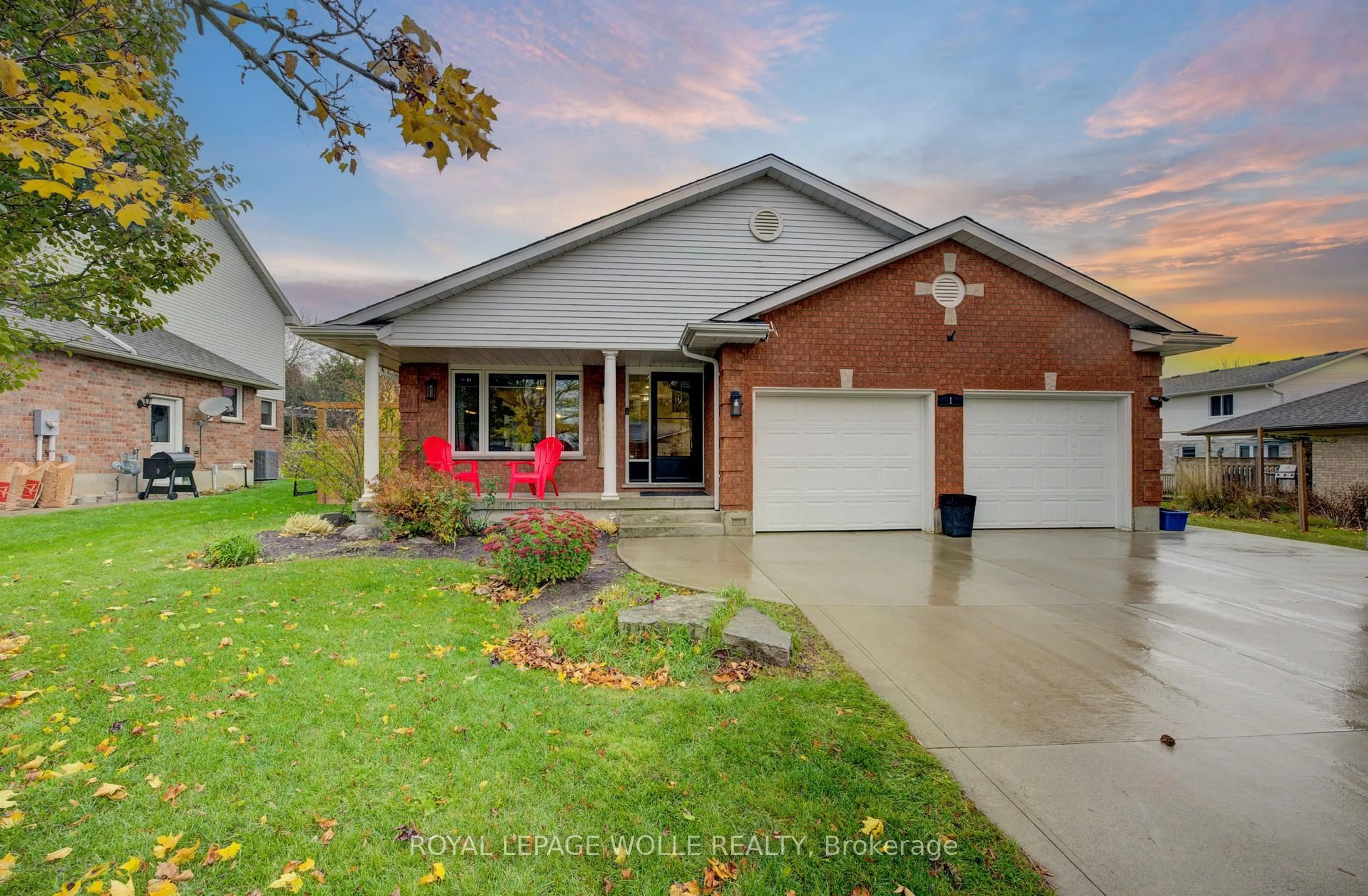 Home with brick exterior material, street for 1 Edgewood Crt, Wellesley Ontario N0B 2T0