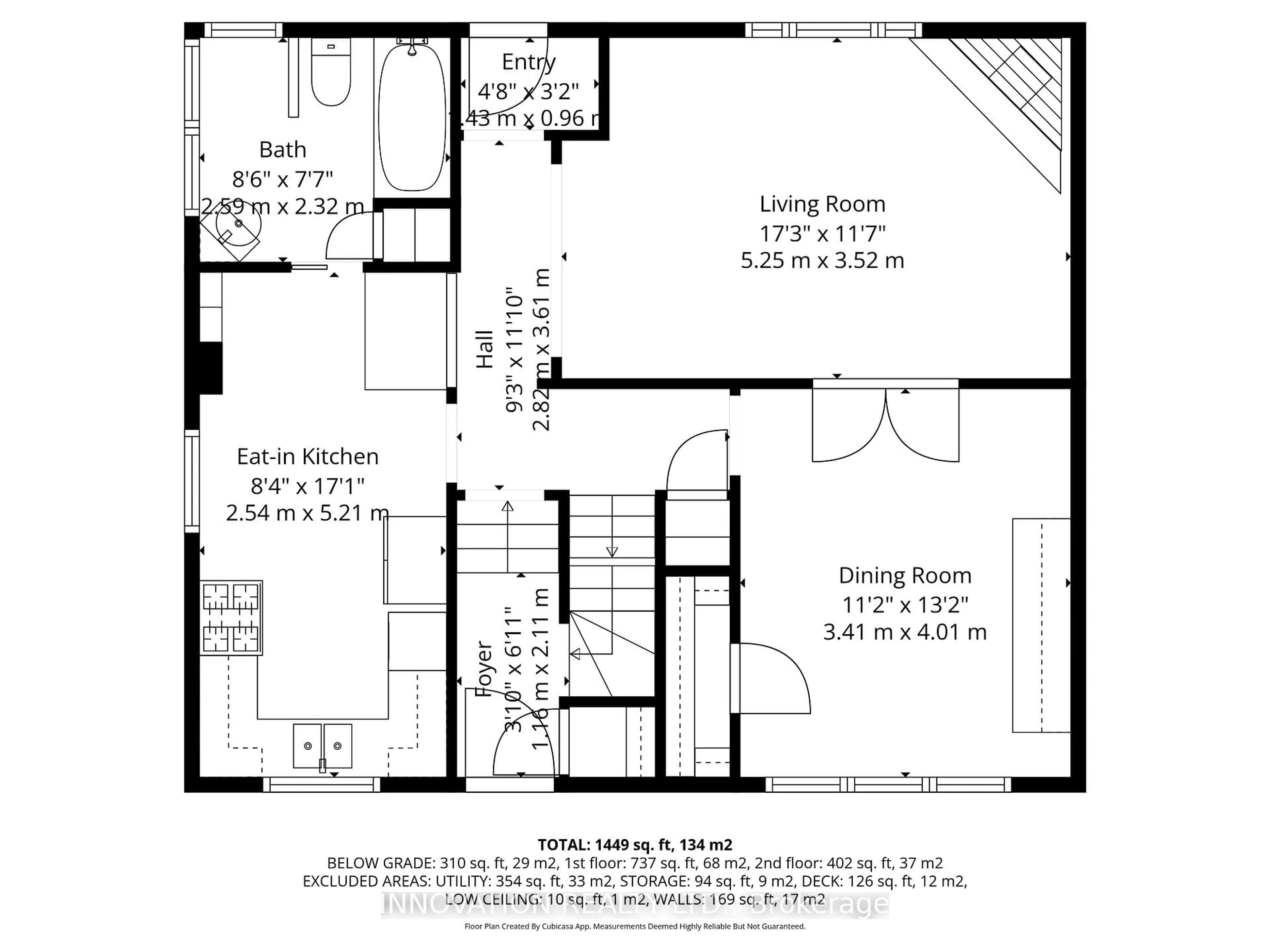 Floor plan for 542 Wolffdale Cres, Ottawa Ontario K1K 1N5