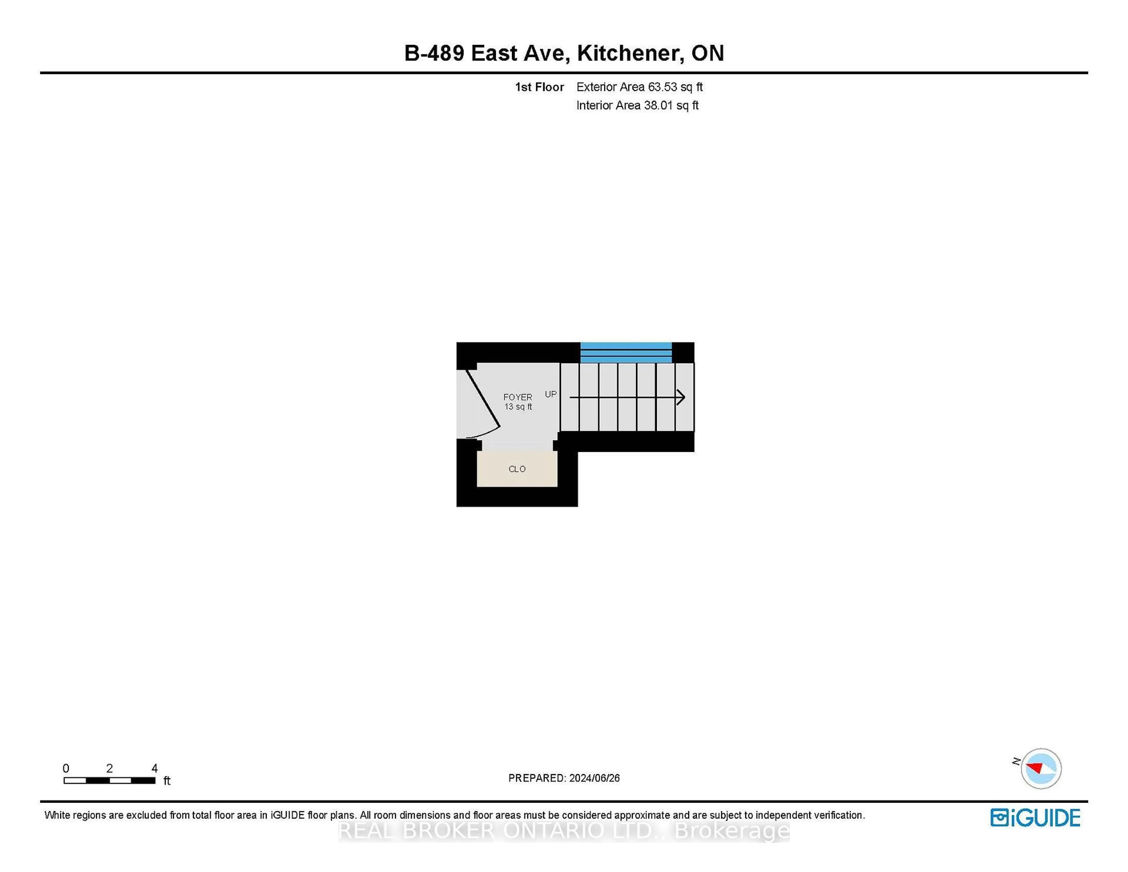 Floor plan for 489 East Ave #B, Kitchener Ontario N2H 0A8