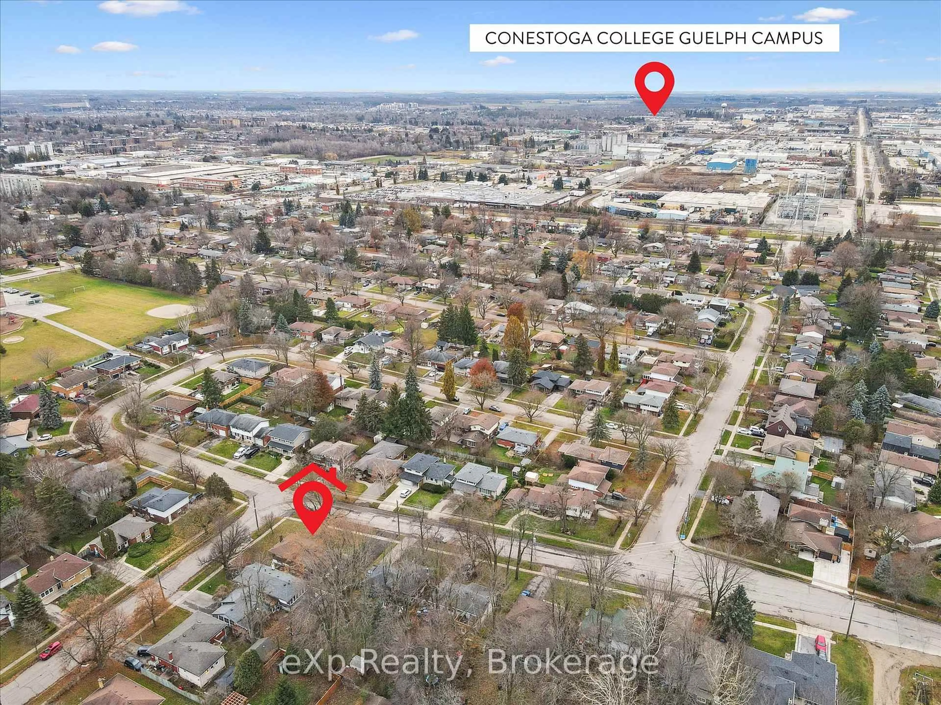 A pic from outside/outdoor area/front of a property/back of a property/a pic from drone, street for 53 Nicklin Cres, Guelph Ontario N1H 5G1