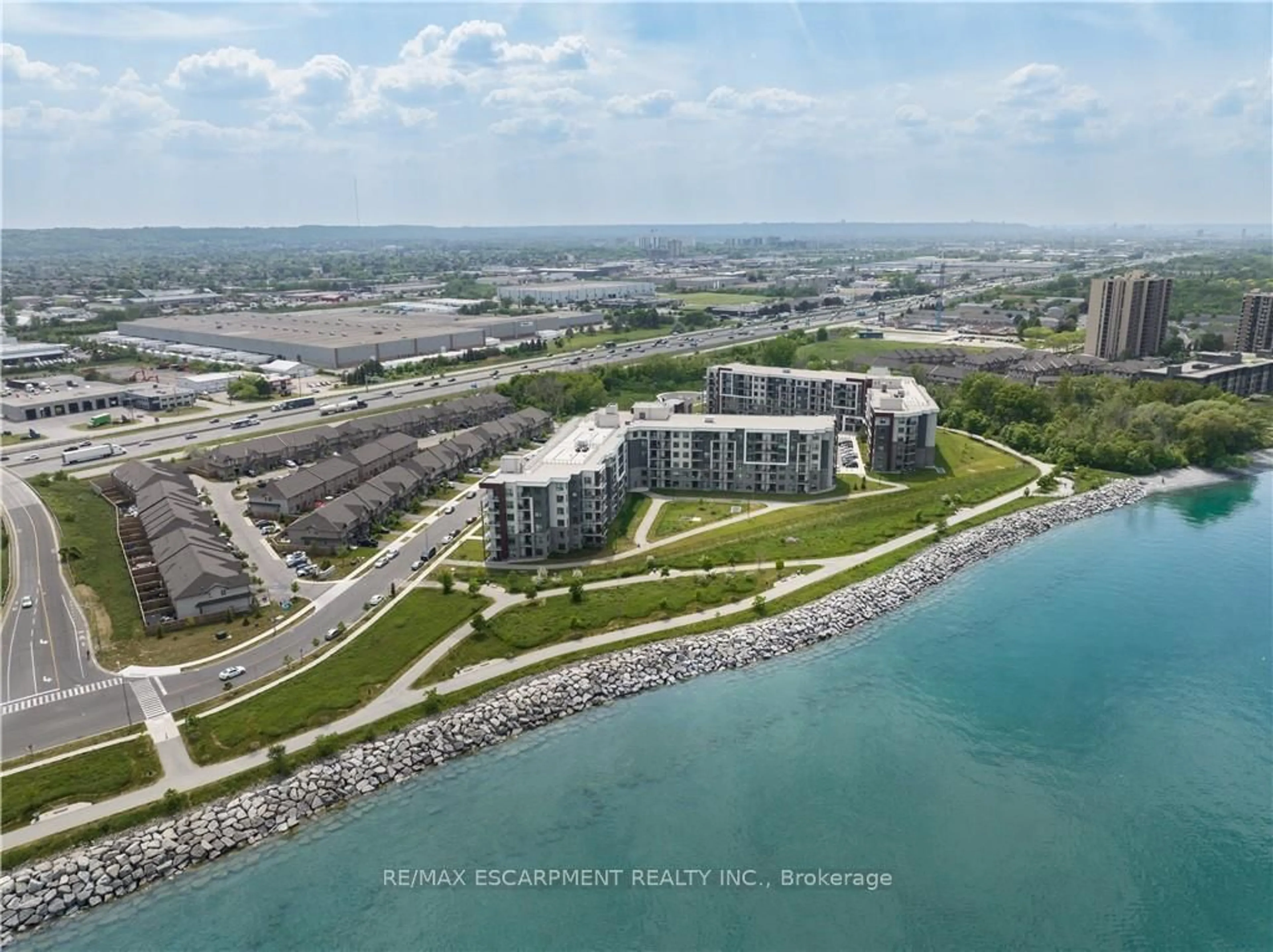A pic from outside/outdoor area/front of a property/back of a property/a pic from drone, water/lake/river/ocean view for 101 Shoreview Pl #434, Hamilton Ontario L8E 0K2