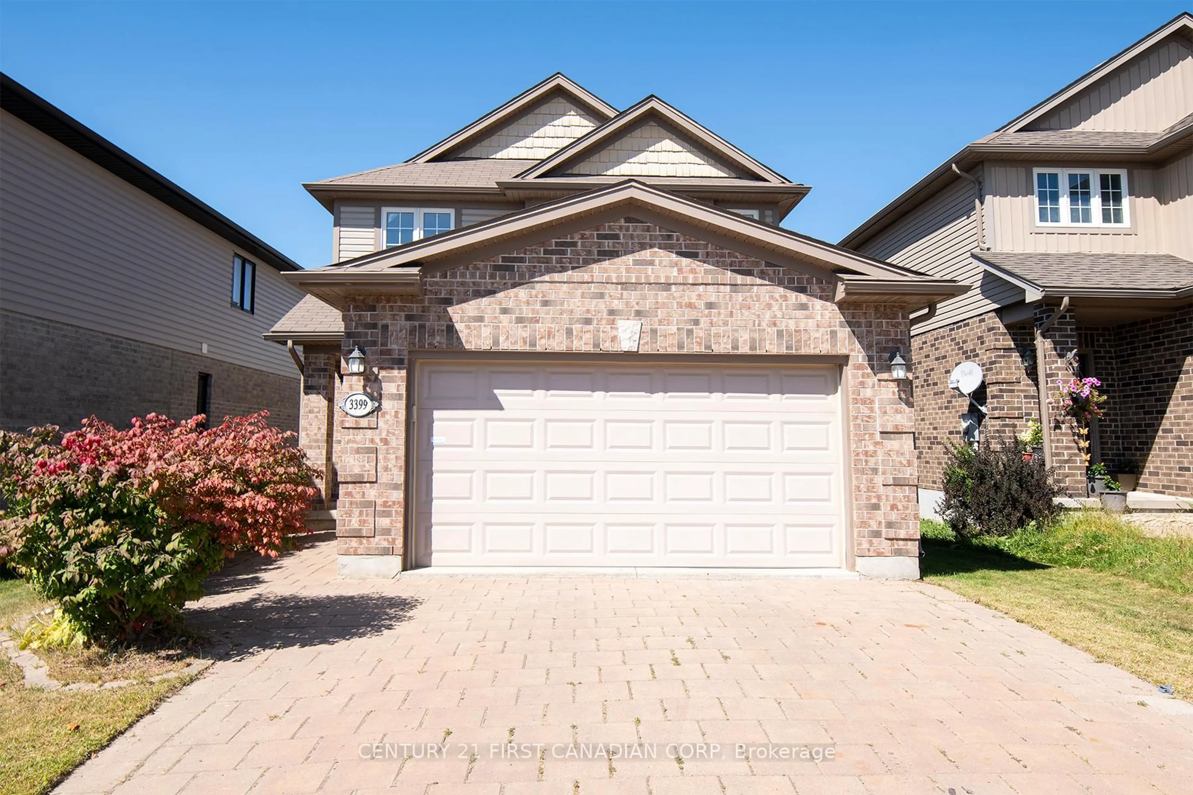 Home with brick exterior material, street for 3399 EmilyCarr Lane, London South Ontario N6L 0A3