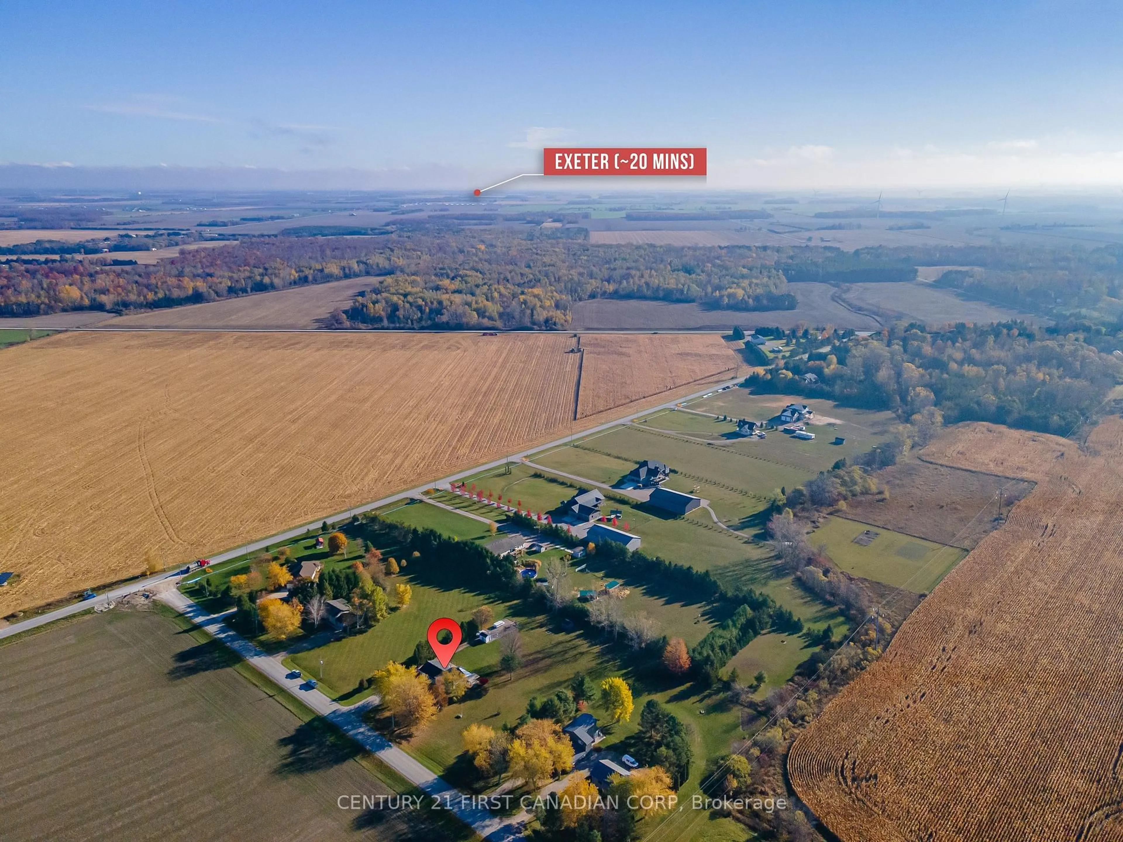 A pic from outside/outdoor area/front of a property/back of a property/a pic from drone, unknown for 70986 B Line, South Huron Ontario N0M 1T0