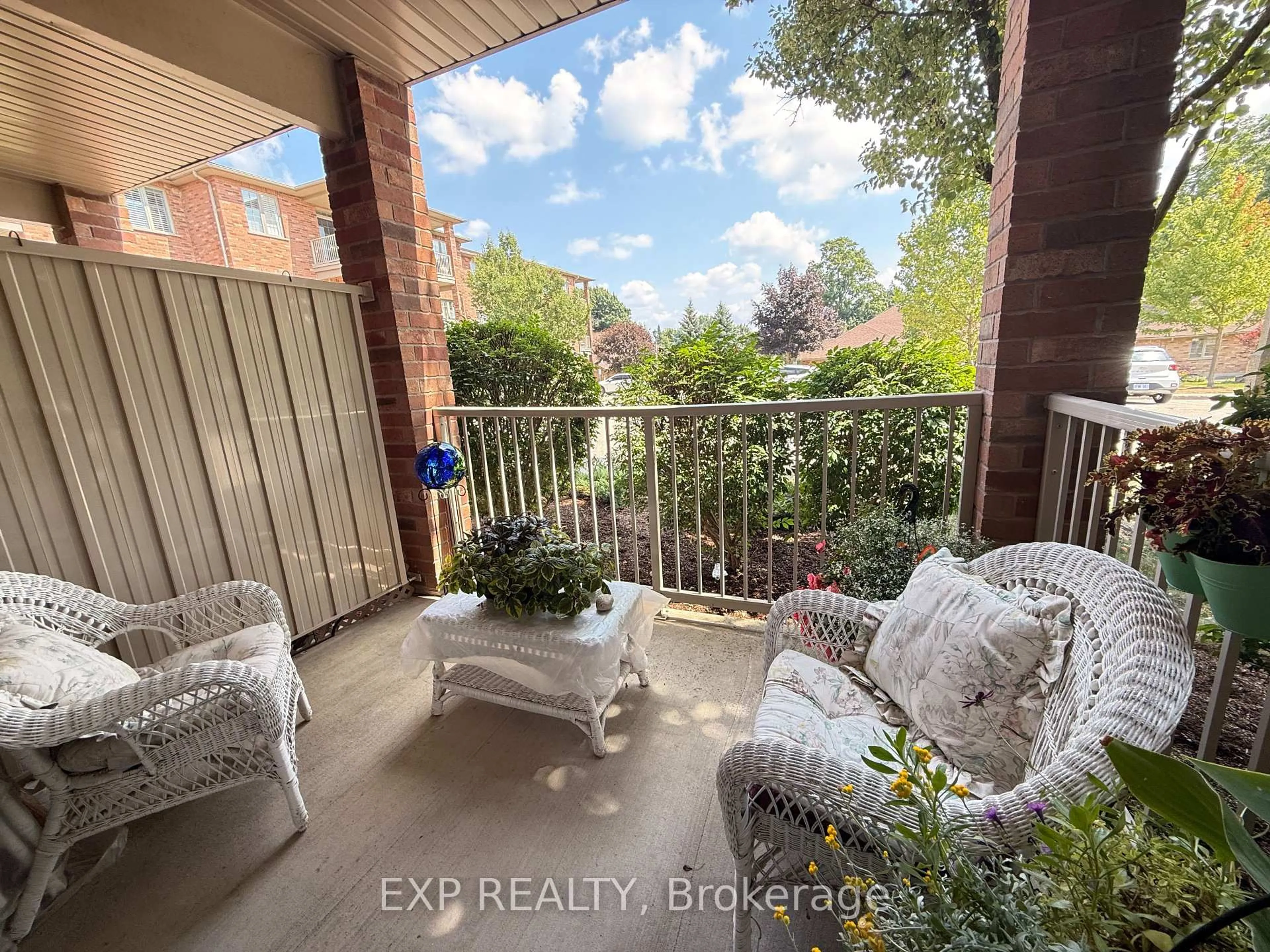 Balcony in the apartment, water/lake/river/ocean view for 20 Station Sq #103, Centre Wellington Ontario N0B 1S0