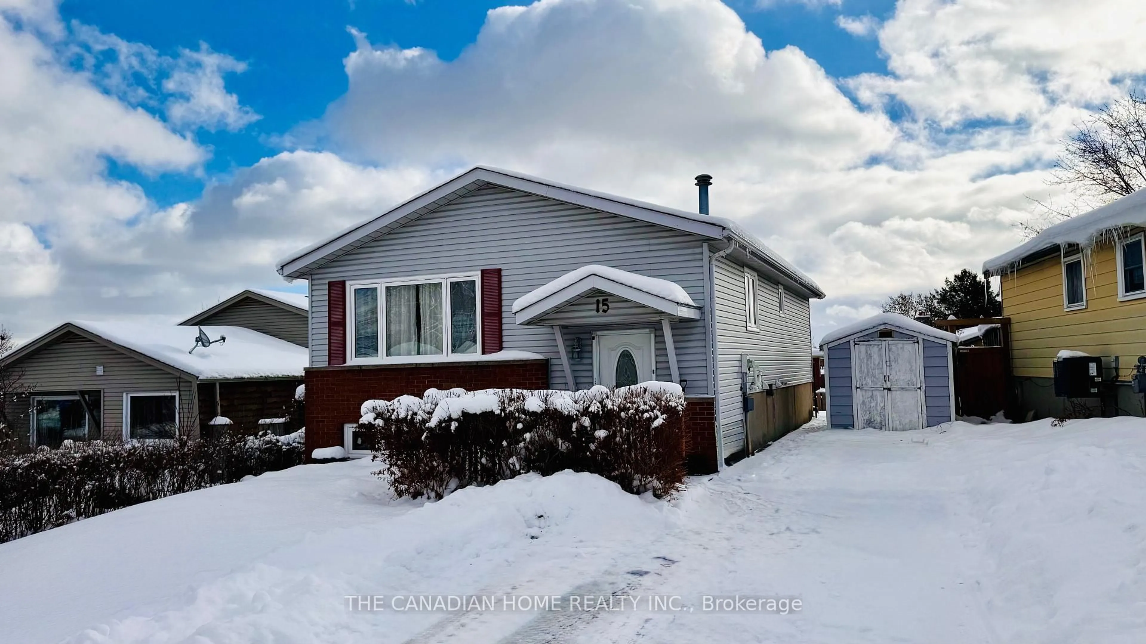 Home with vinyl exterior material, street for 15 Cluthe Cres, Kitchener Ontario N2P 1N1