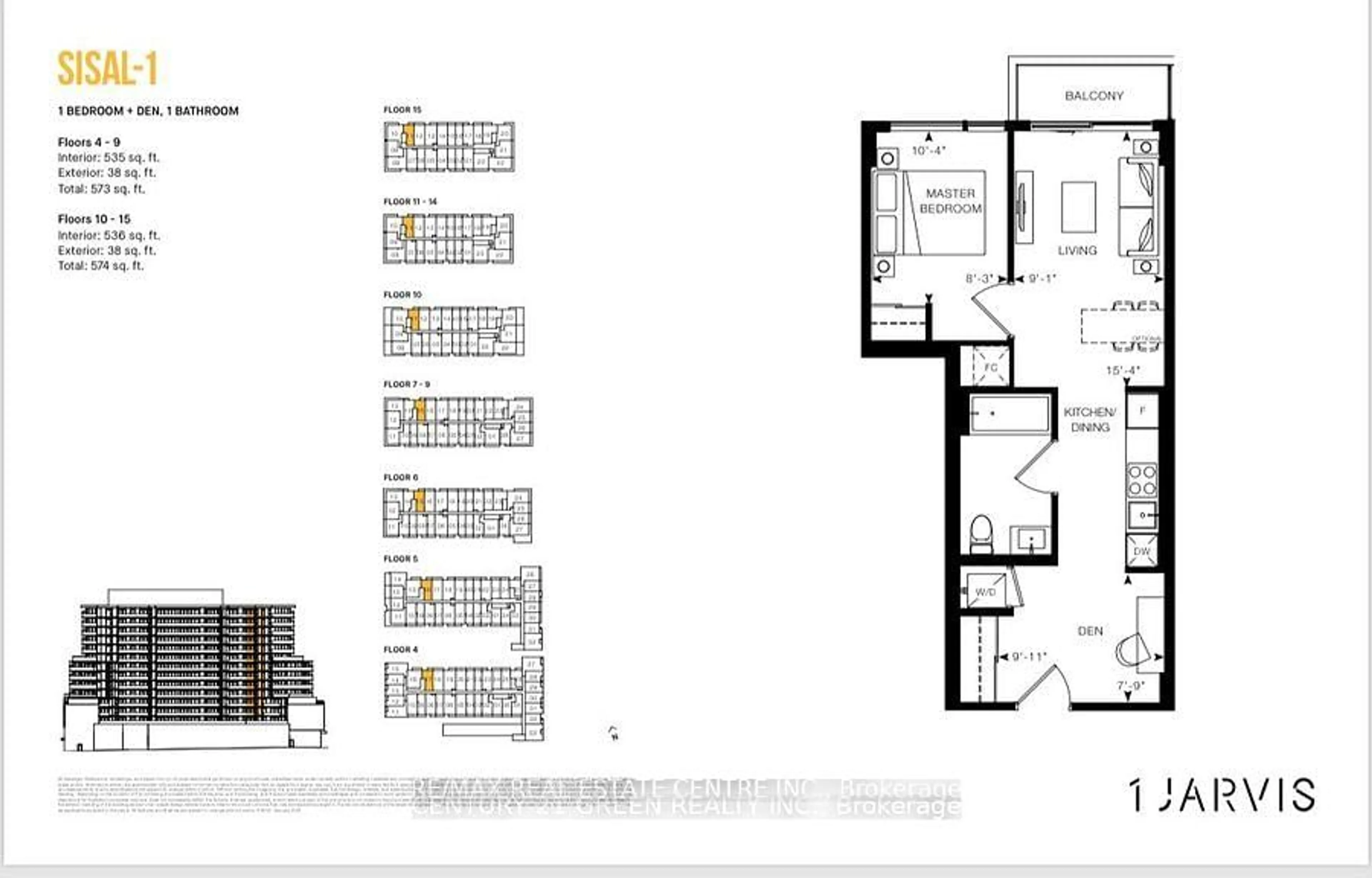 Floor plan for 1 Jarvis St #915, Hamilton Ontario L8R 0A8