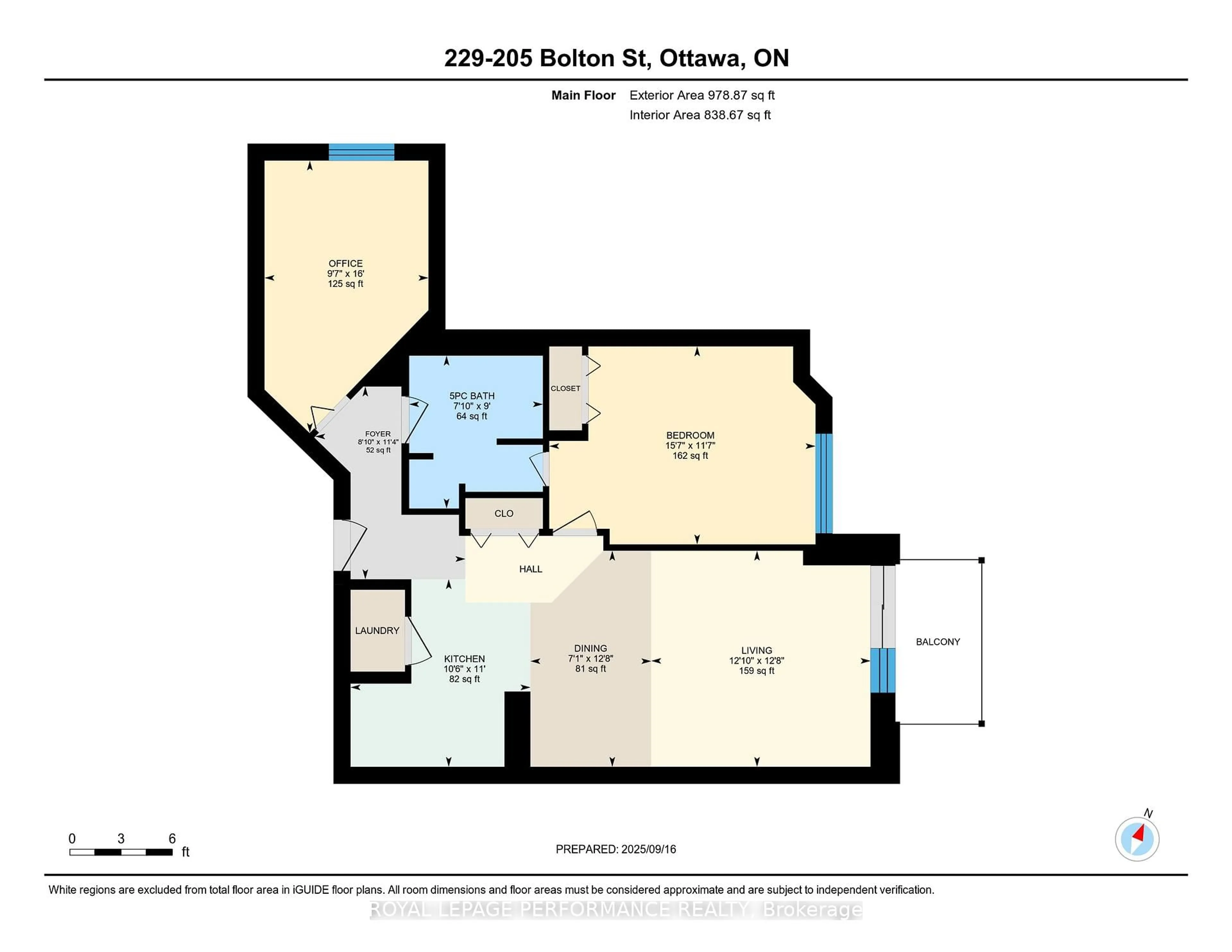 Floor plan for 205 Bolton St #229, Ottawa Ontario K1N 1K7