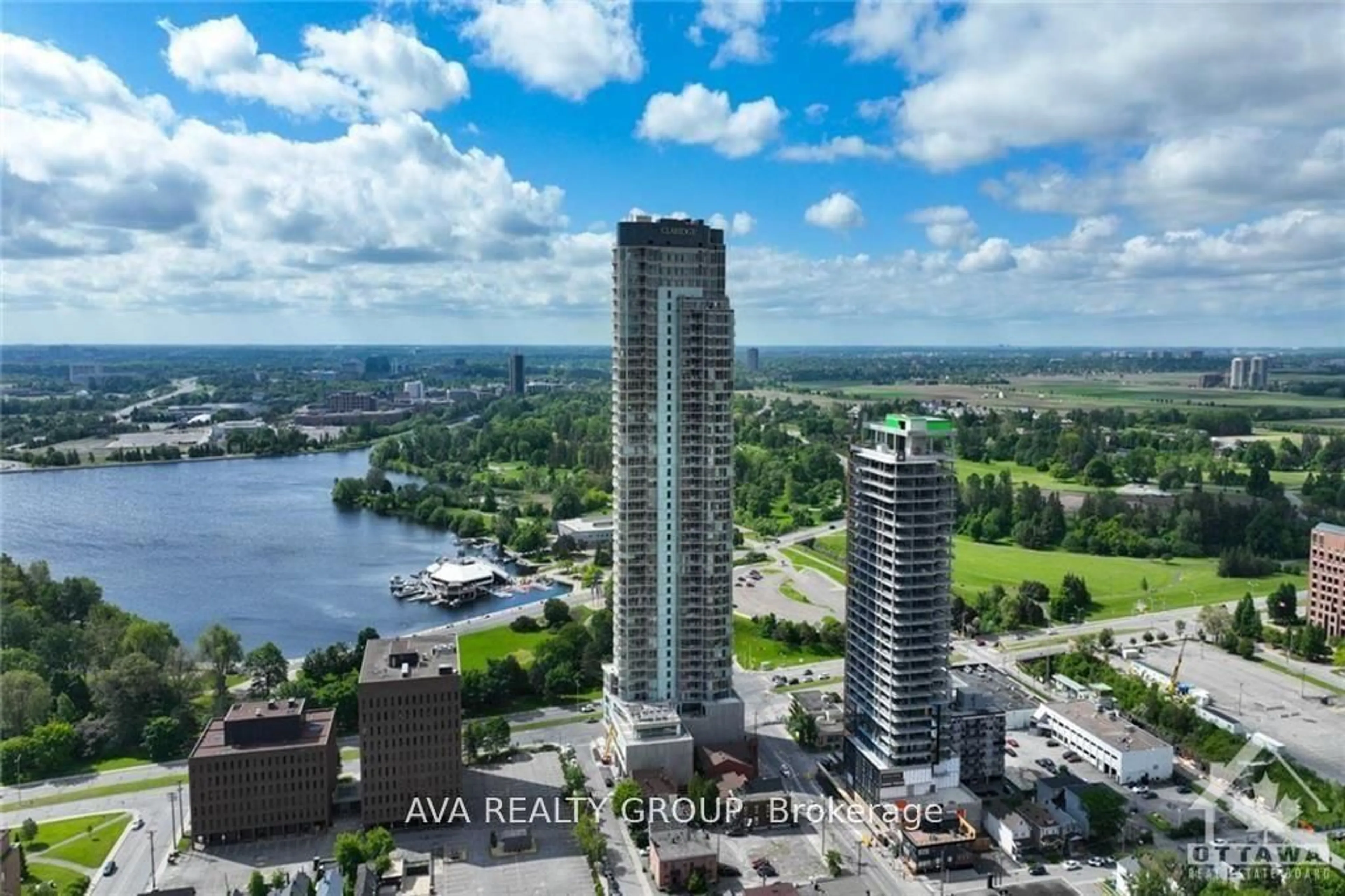 A pic from outside/outdoor area/front of a property/back of a property/a pic from drone, water/lake/river/ocean view for 805 carling Ave Ave #3308, Ottawa Ontario K1S 5W9