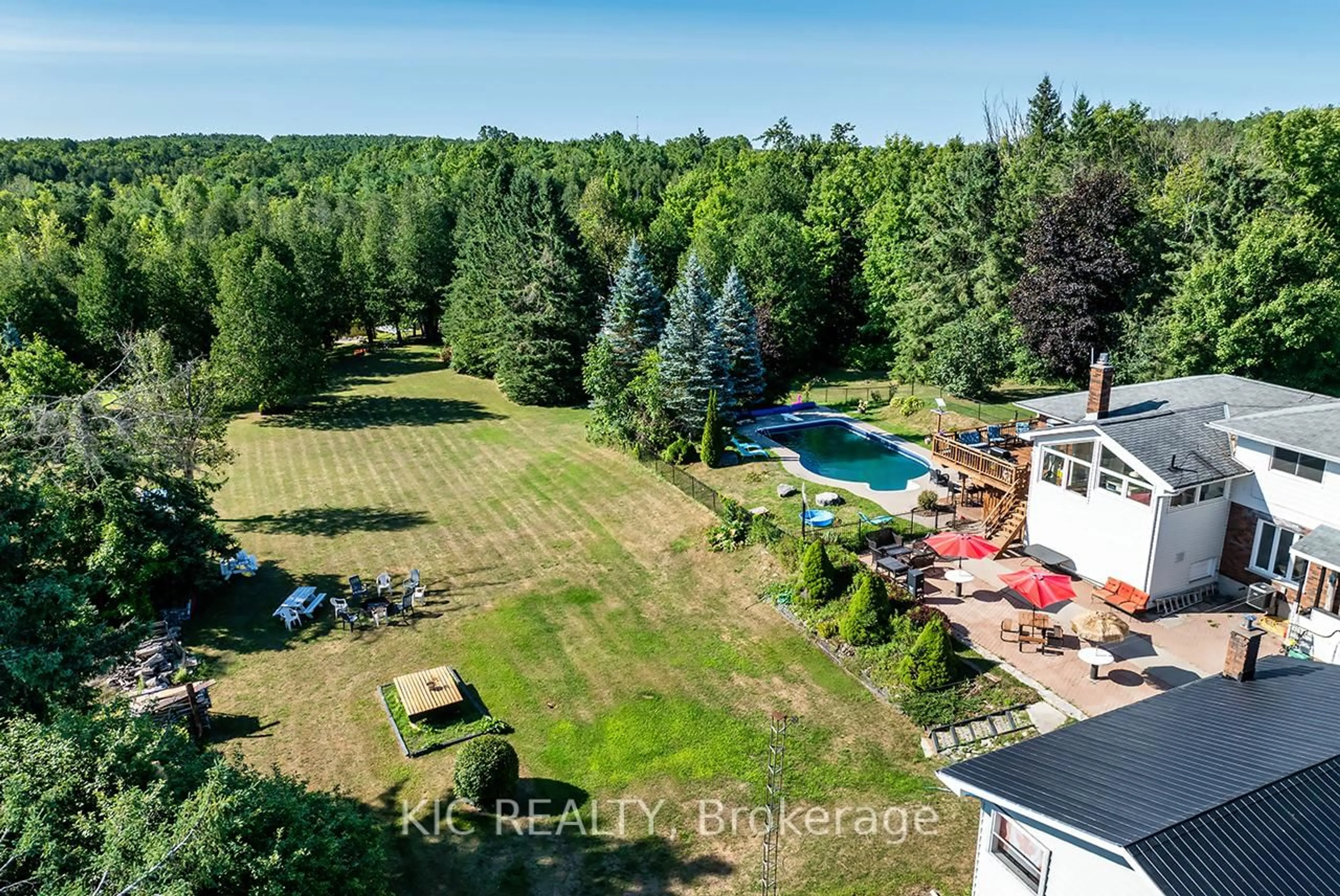A pic from outside/outdoor area/front of a property/back of a property/a pic from drone, water/lake/river/ocean view for 529 Sawmill Rd, Douro-Dummer Ontario K0L 1H0