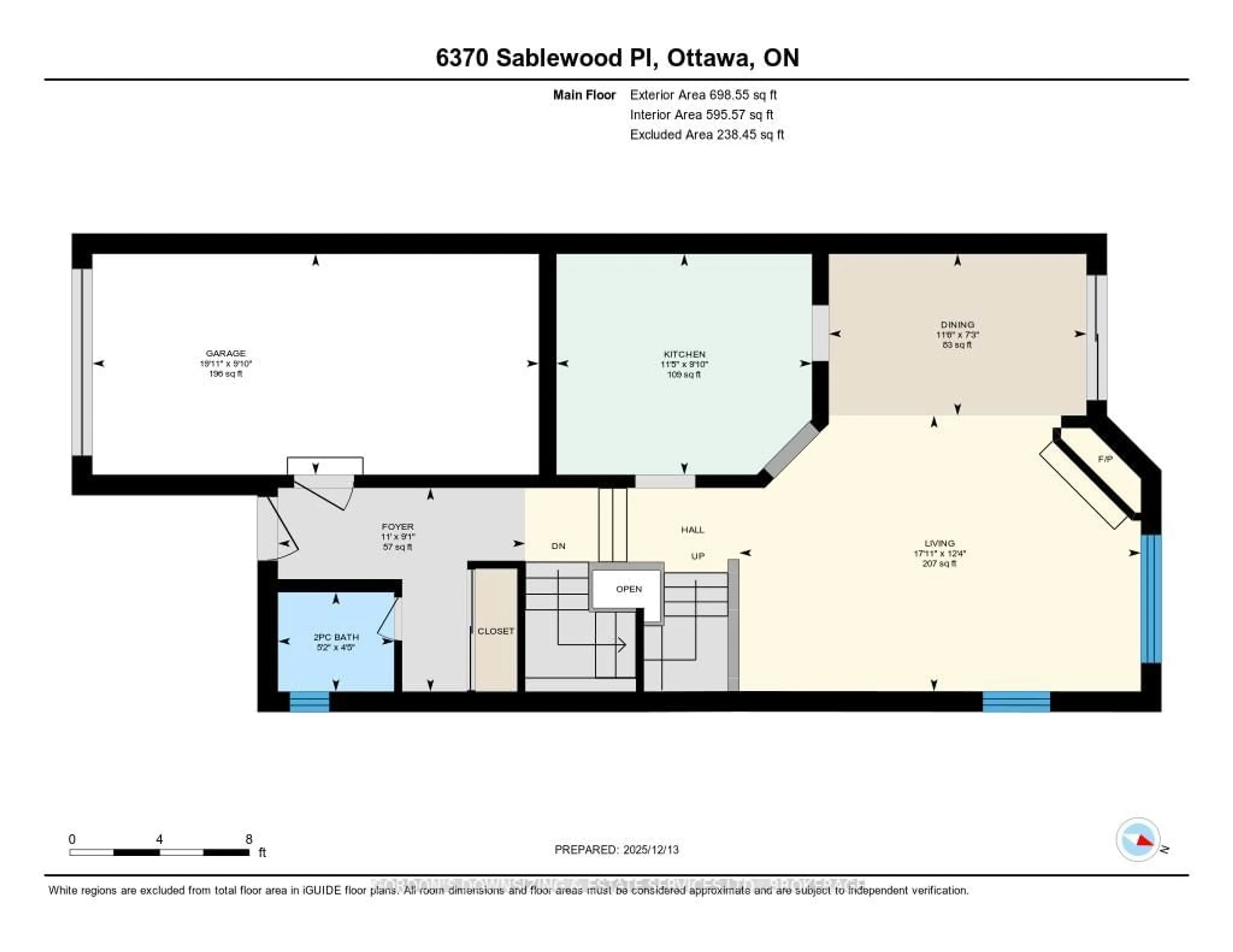 Floor plan for 6370 Sablewood Pl, Ottawa Ontario K1C 7M3