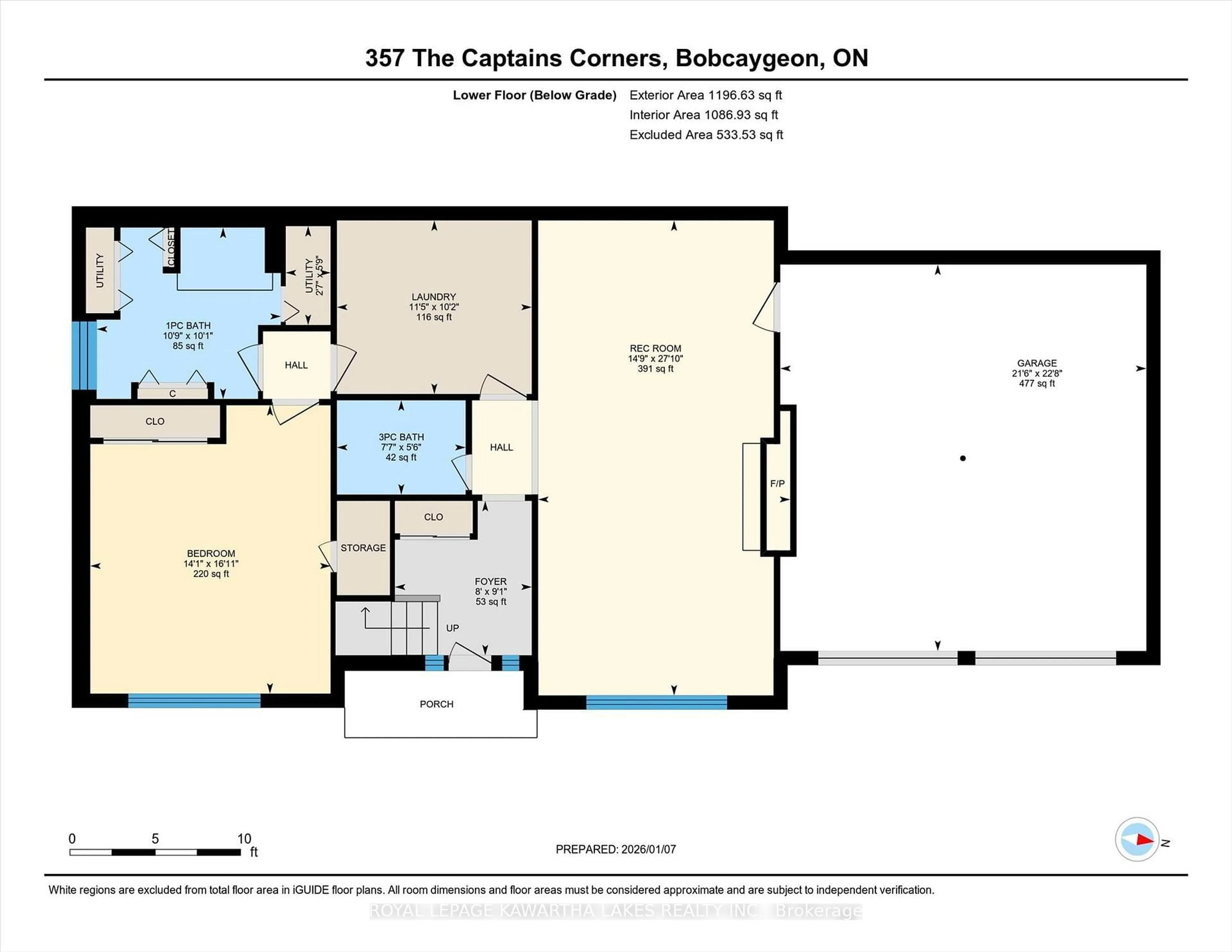 Floor plan for 357 The Captain's Crt, Kawartha Lakes Ontario K0M 1A0