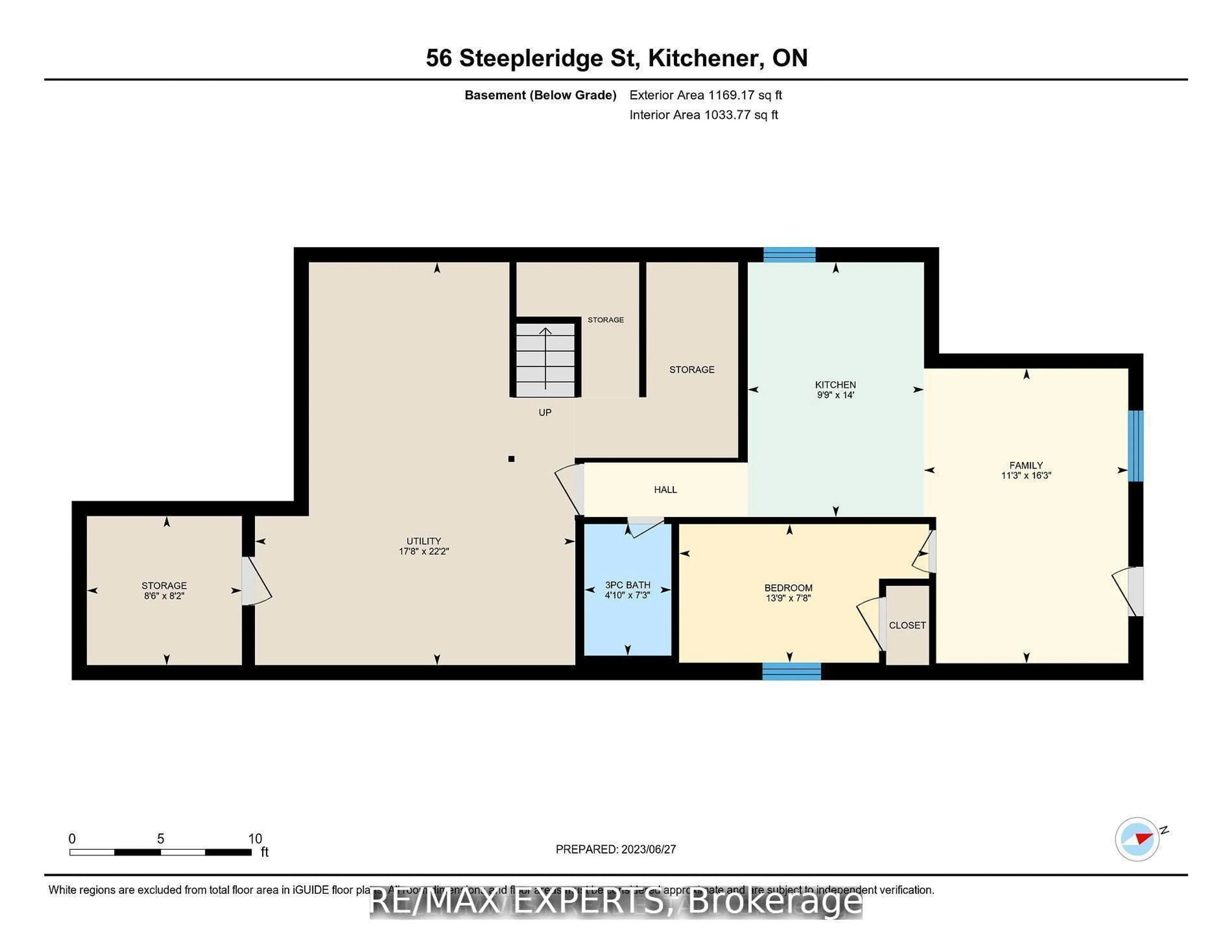 Floor plan for 56 Steepleridge St, Kitchener Ontario N2P 2W3