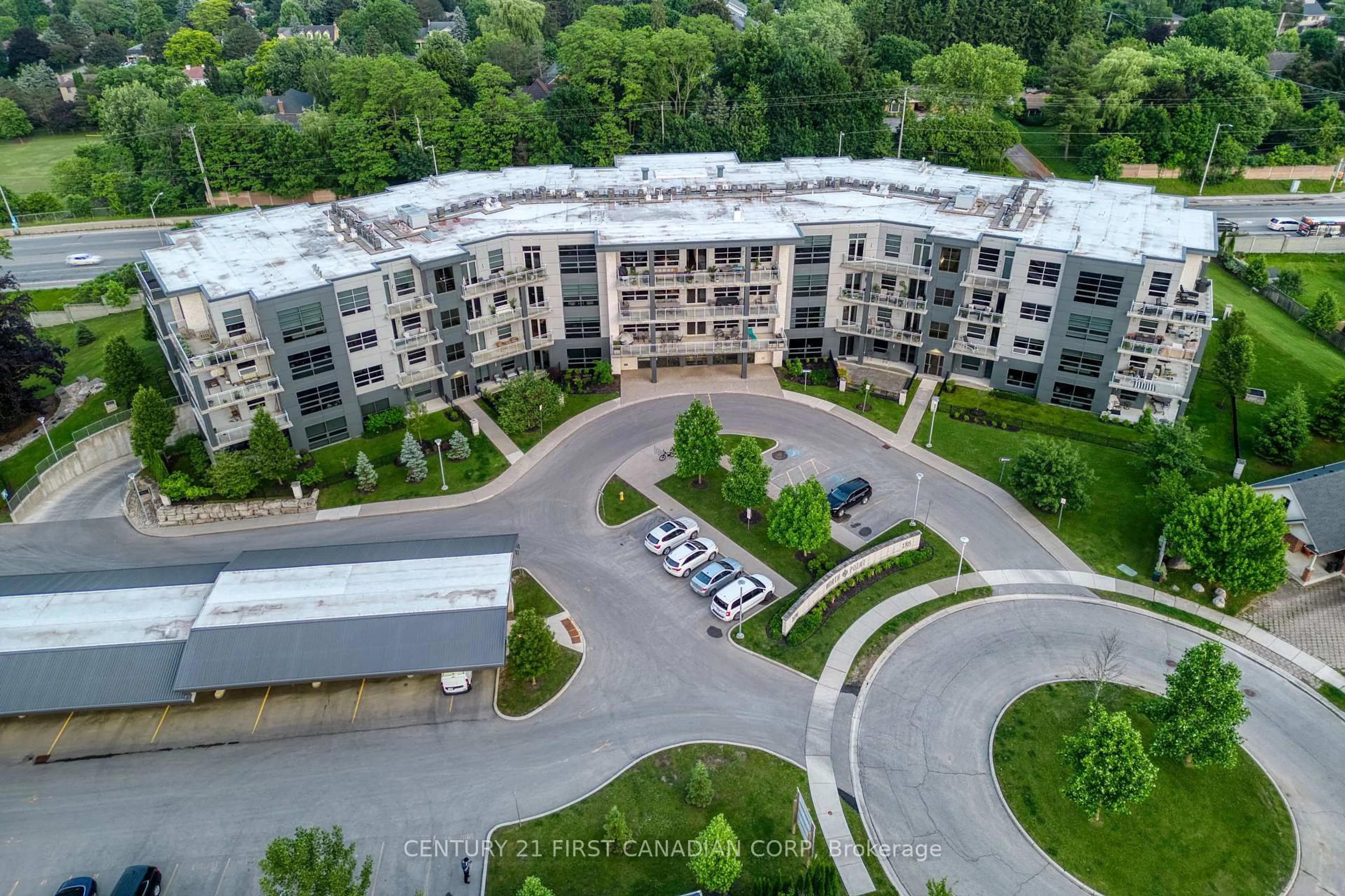 A pic from outside/outdoor area/front of a property/back of a property/a pic from drone, city buildings view from balcony for 1705 Fiddlehead Pl #105, London North Ontario N6G 0S1